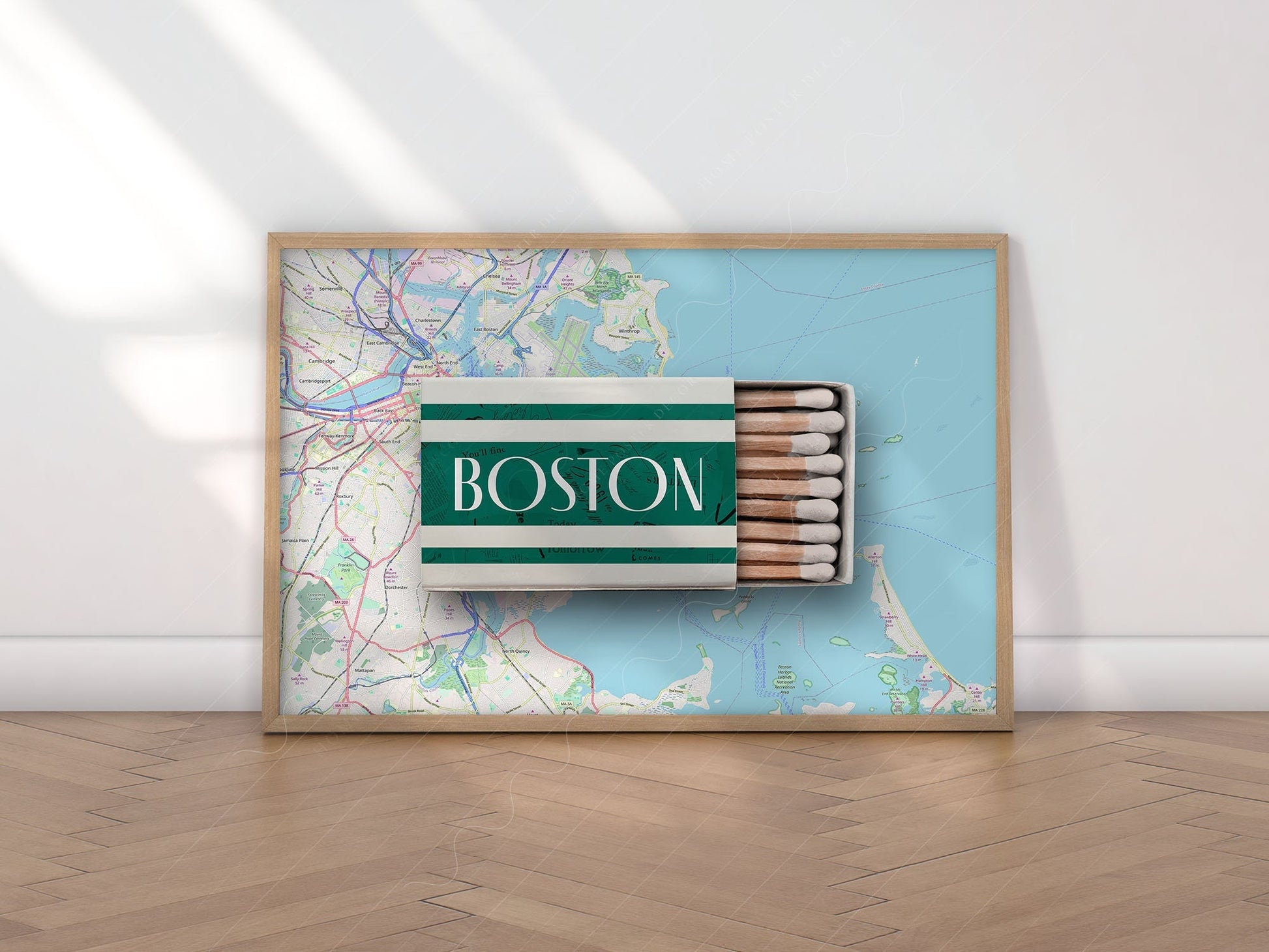 Boston Matchbox Print – Vintage City Map Travel Poster – vintage matchbox poster print