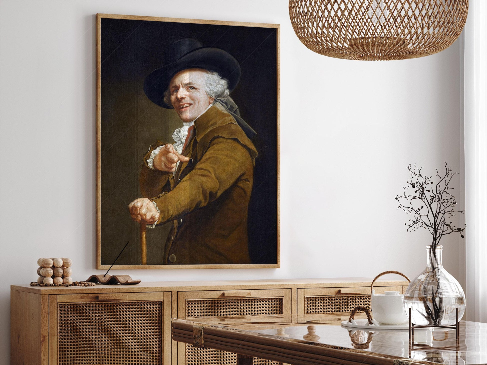 Joseph Ducreux Self-Portrait with a Mocking Face Print – classic art print reproduction
