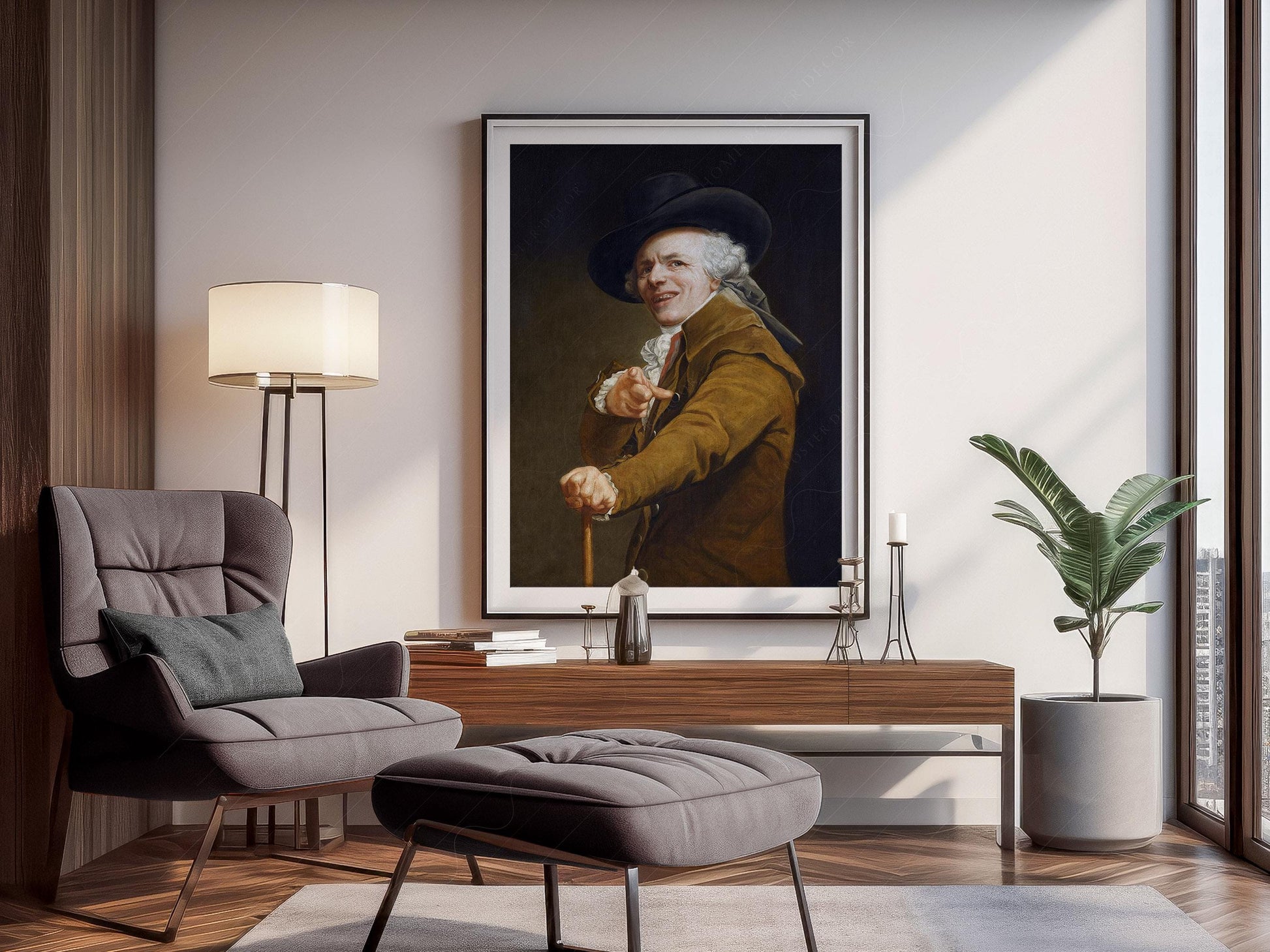 Joseph Ducreux Self-Portrait with a Mocking Face Print – museum quality art print