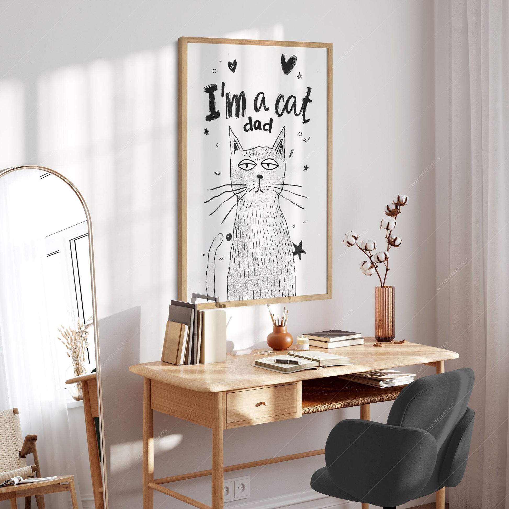 I'm a Cat Dad Print – Funny Cat Lover Poster Wall Art – fine art print wall decor