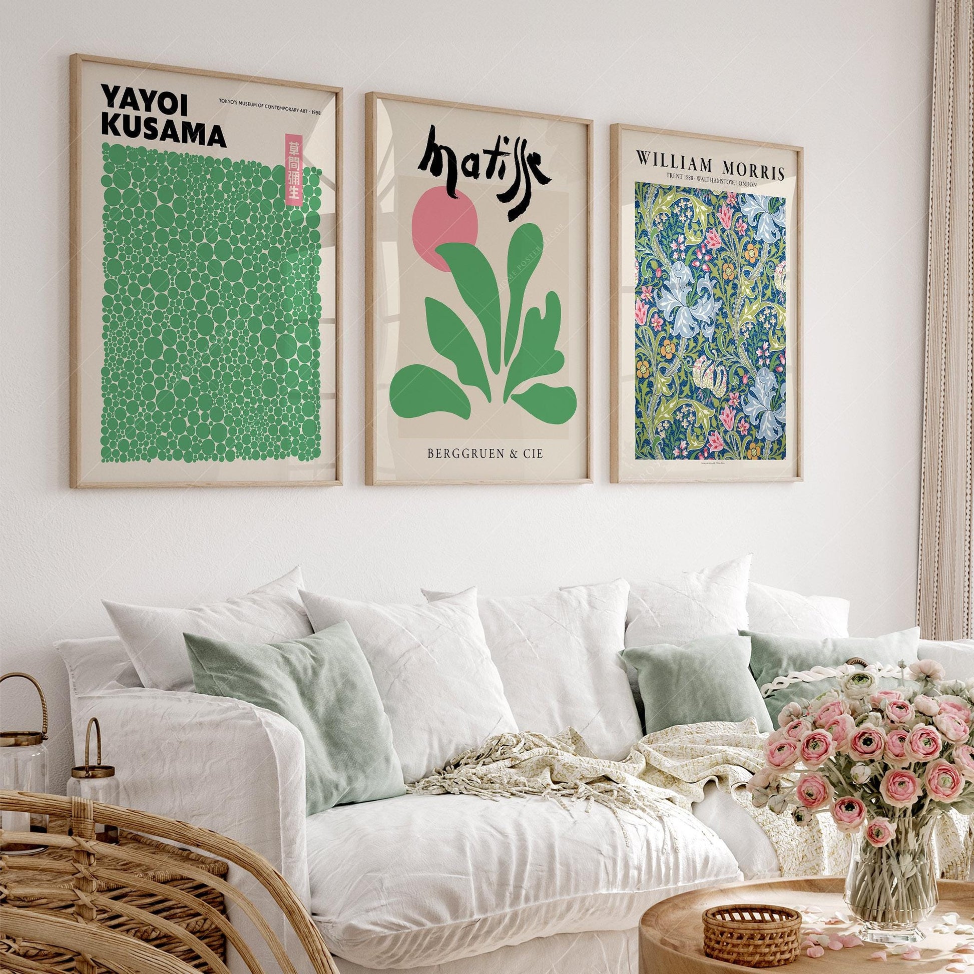 Matisse Kusama William Morris Set of 3 Prints – Modern – fine art wall poster