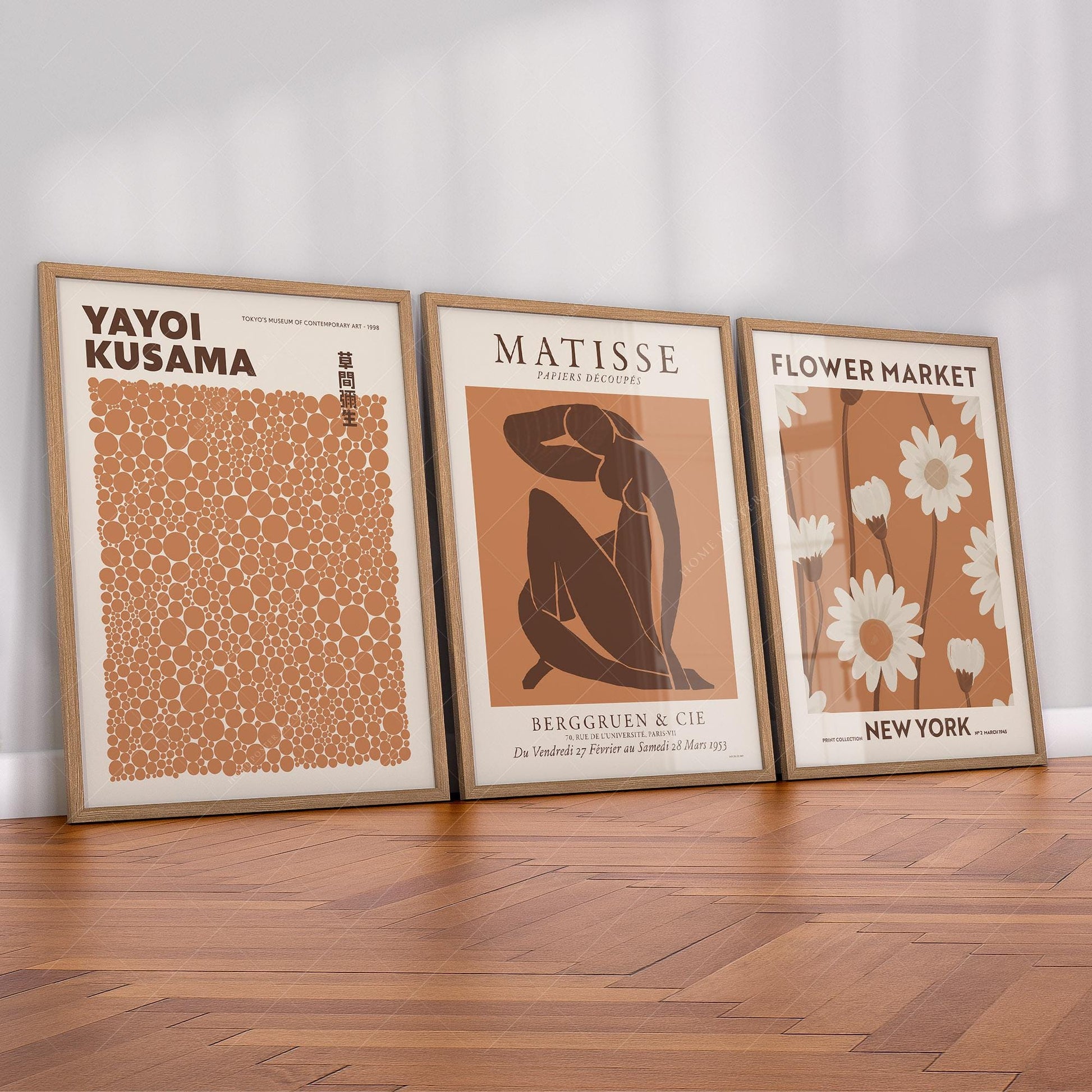 Matisse Kusama Flower Market Print Set – Neutral – museum quality art print