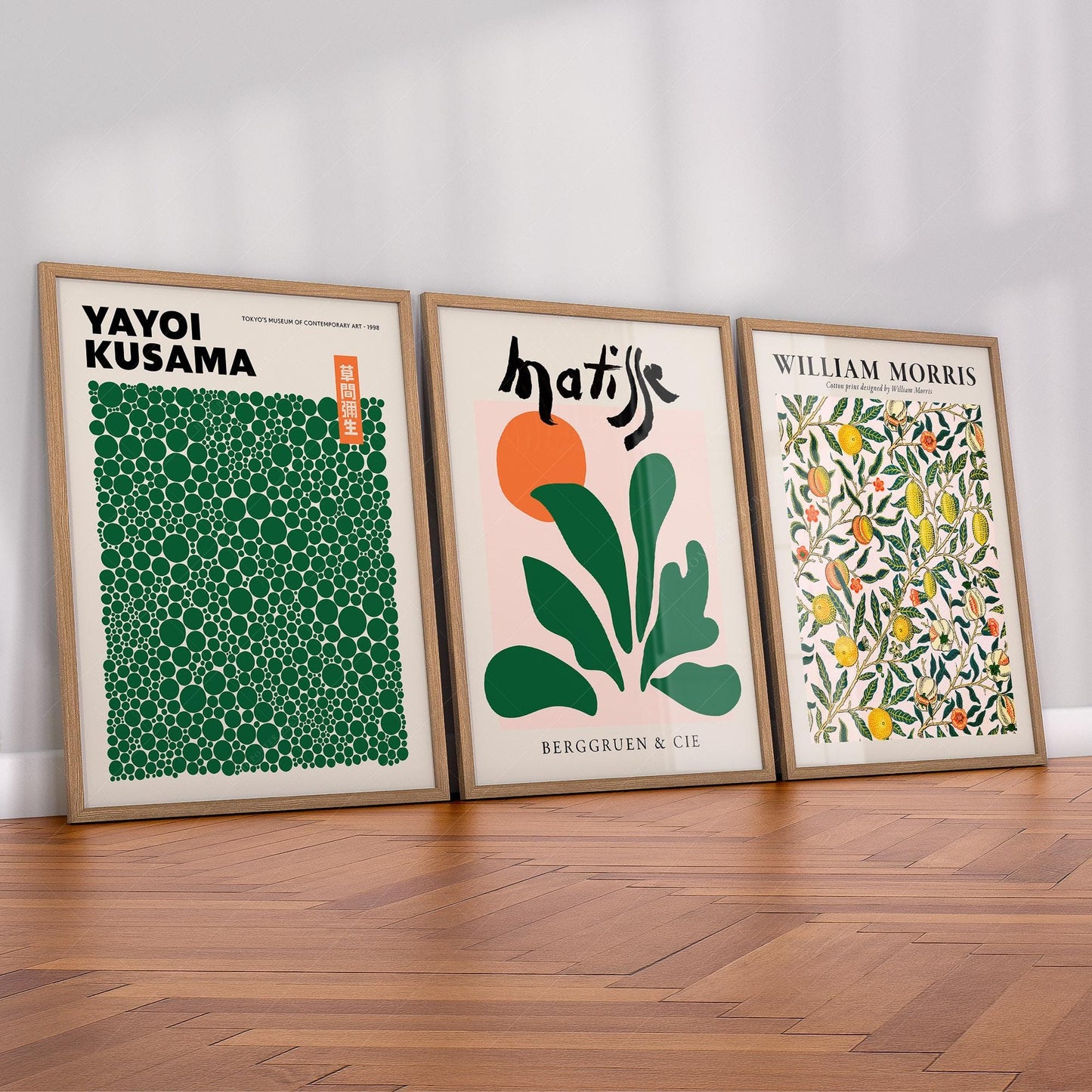 William Morris Matisse Kusama Gallery Wall Set – Green – classic art print reproduction