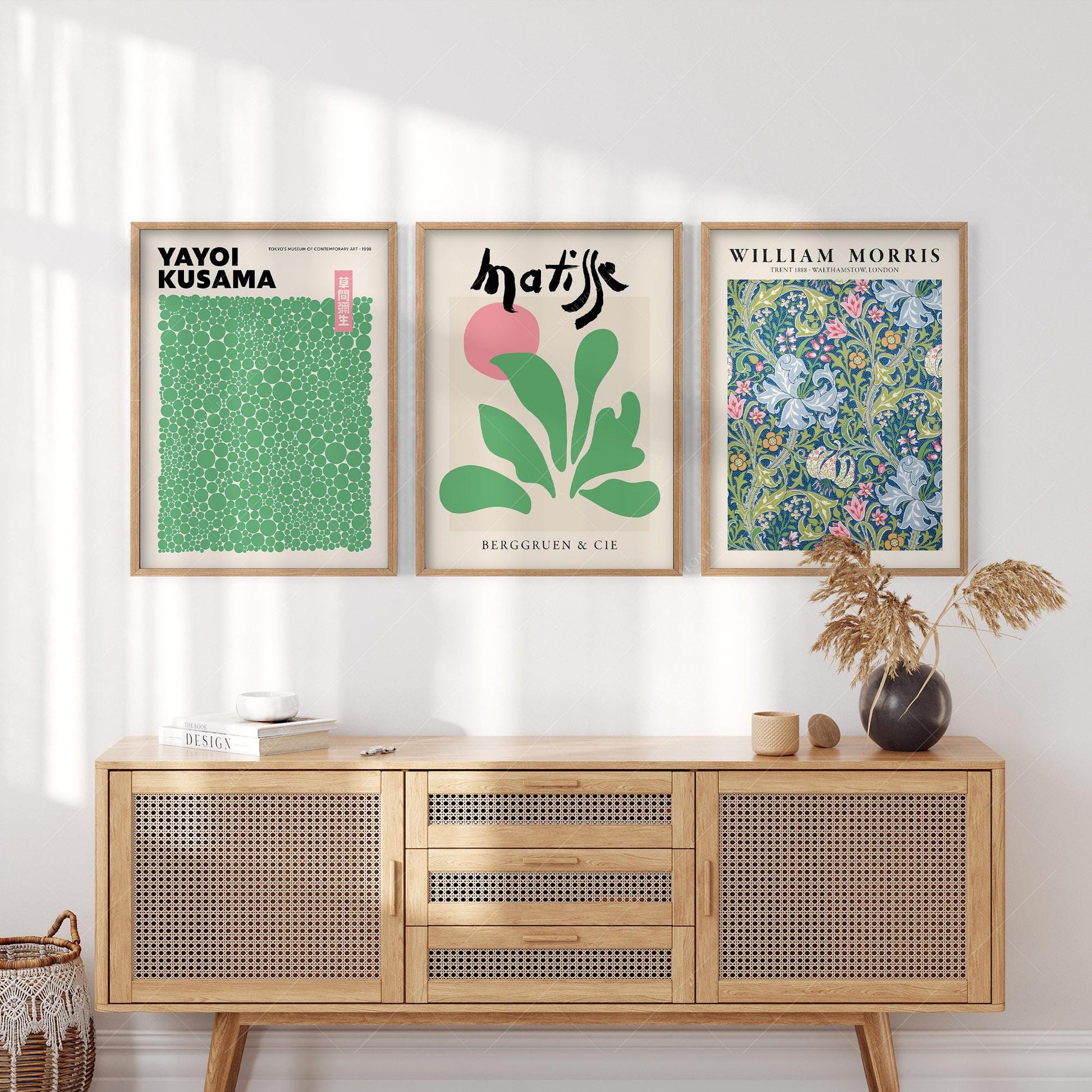 Matisse Kusama William Morris Set of 3 Prints – Modern – classic art print reproduction