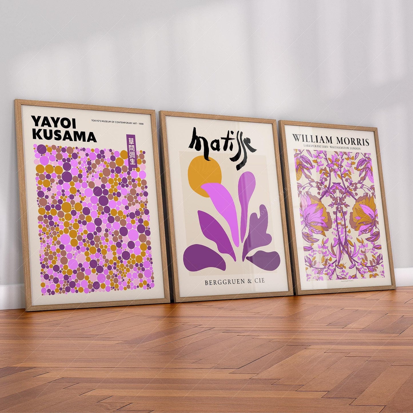 Matisse Morris Kusama Set of 3 Prints – Purple Gallery – gallery wall art poster
