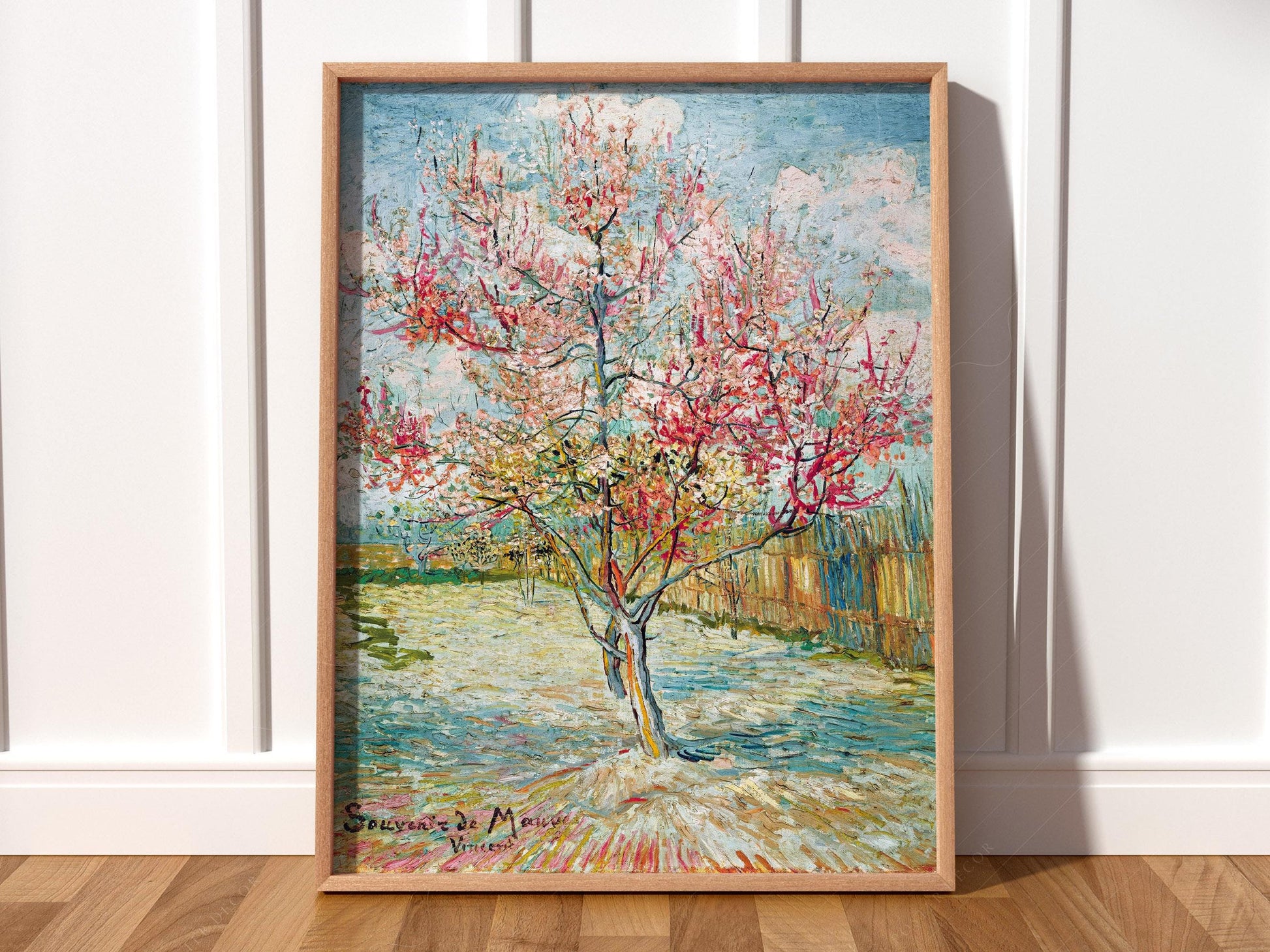 Vincent Van Gogh Pink Peach Trees Art Print – Famous – fine art wall poster