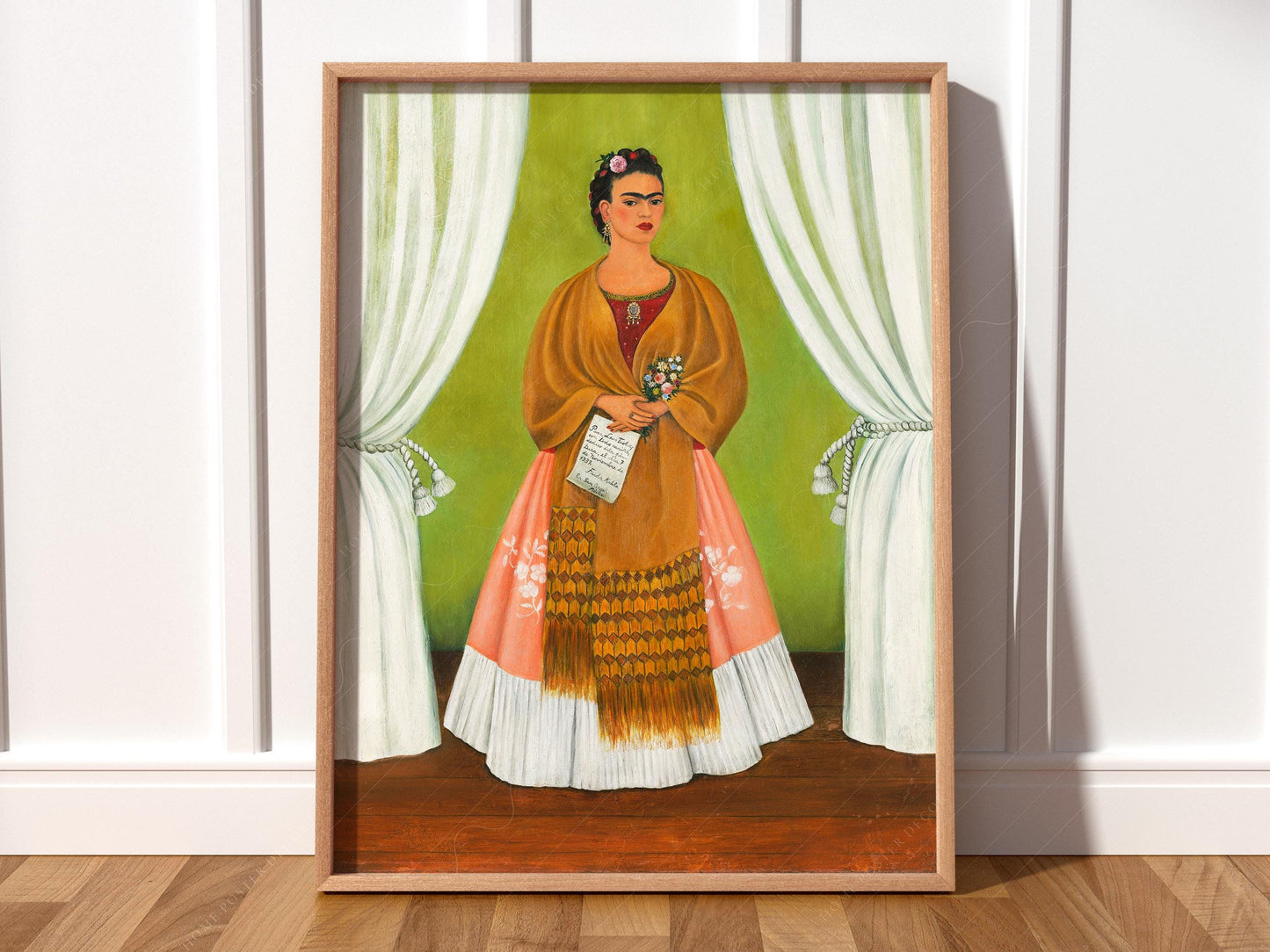 Frida Kahlo Self-Portrait Art Print – Mexican Folk Art – gallery wall art poster