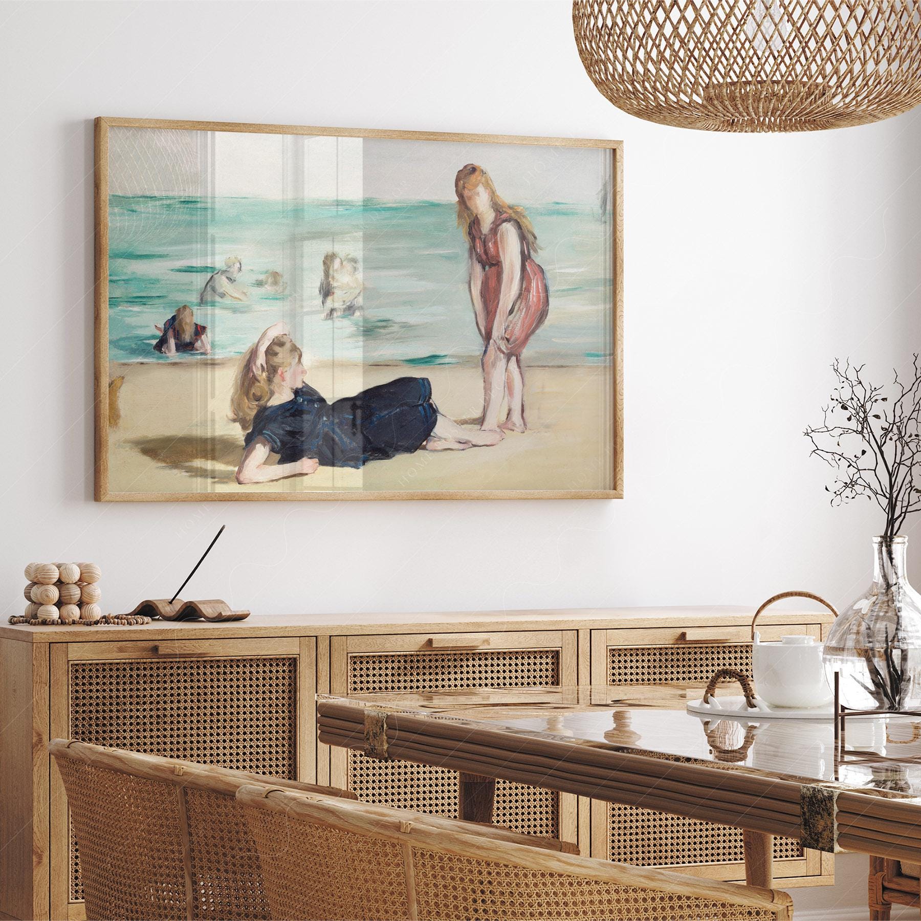 Edouard Manet On the Beach Art Print – Classic Coastal – gallery wall art poster