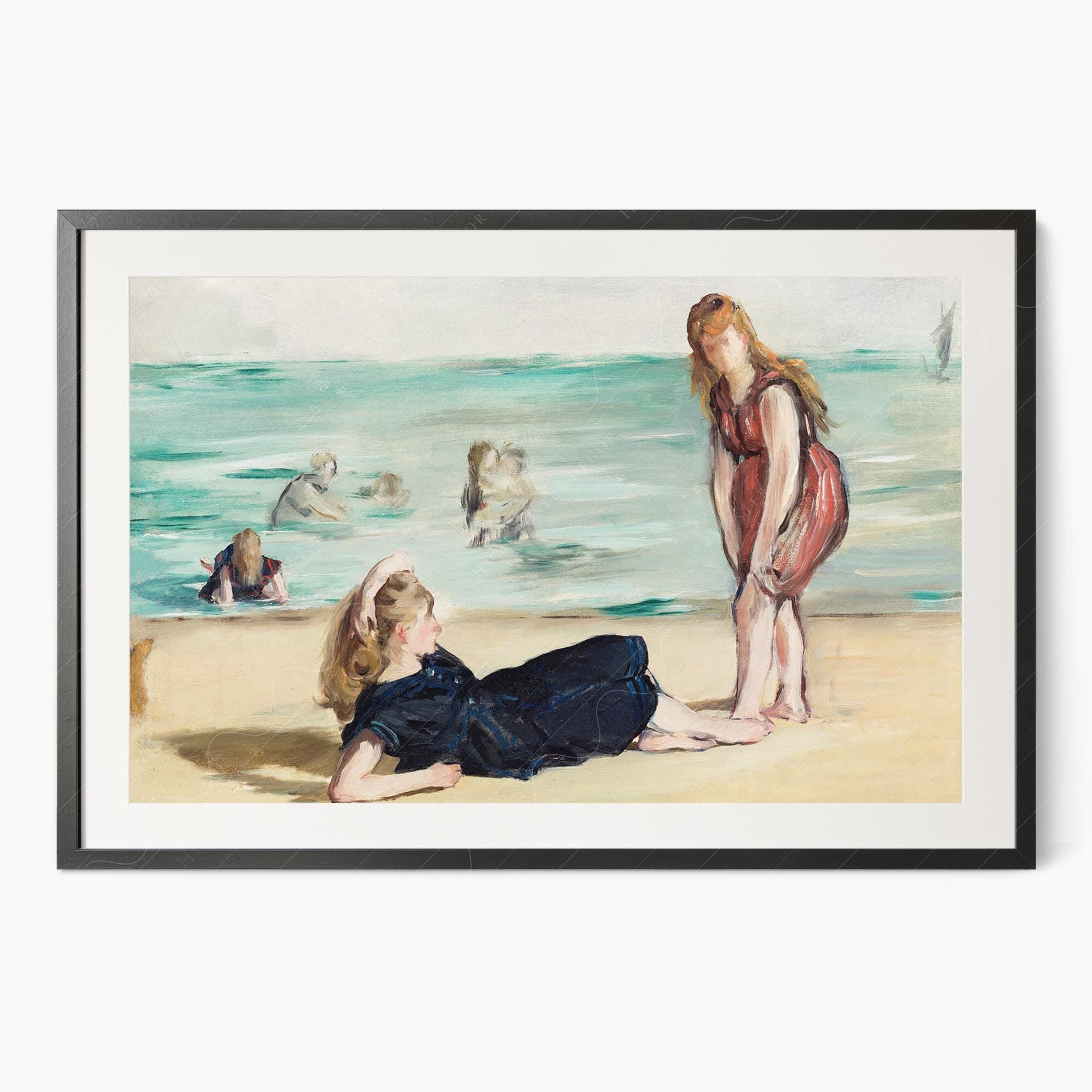 Edouard Manet On the Beach Art Print – Classic Coastal – art poster for living room