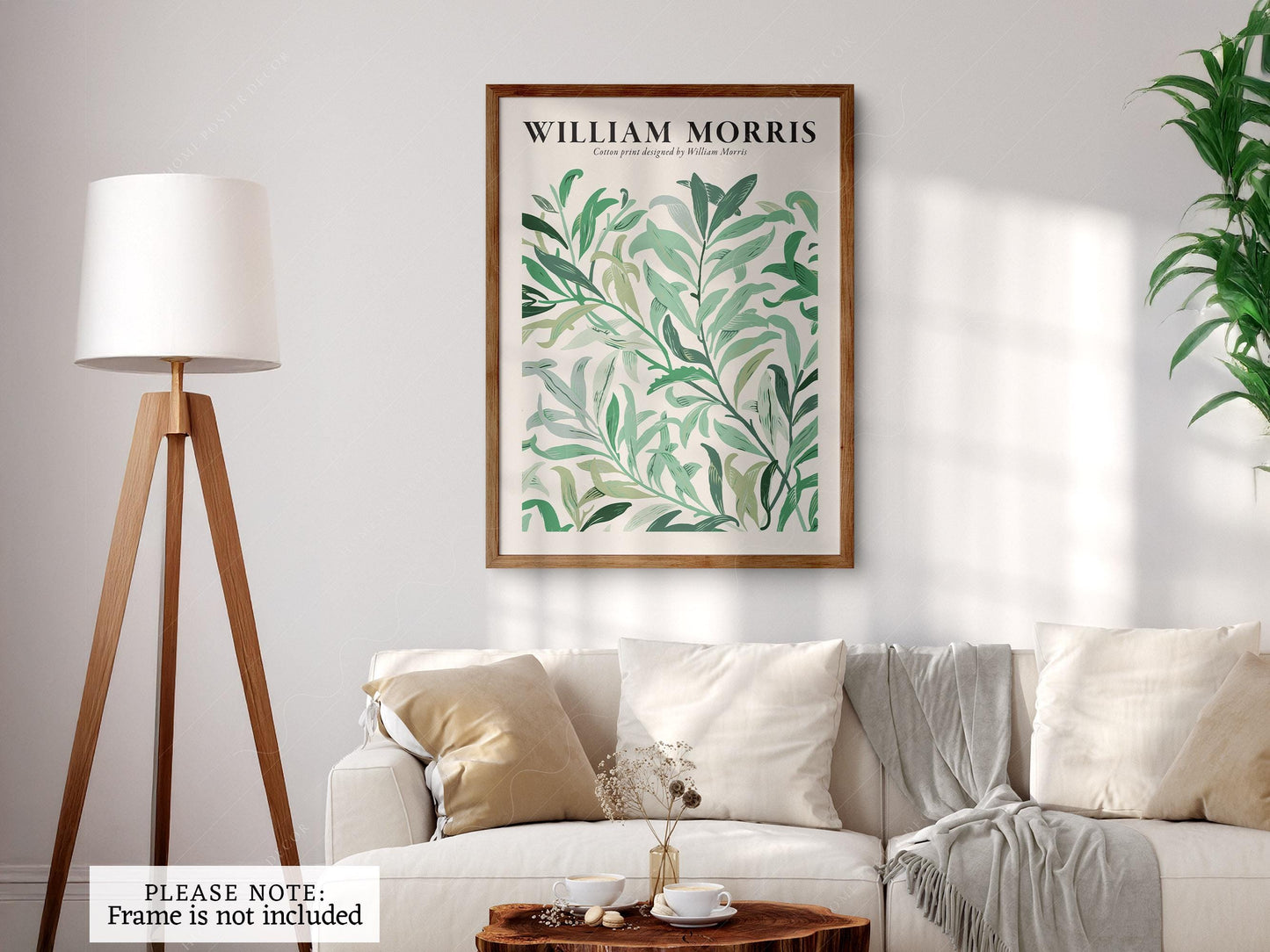 William Morris Green Leaves Cotton Print – Botanical – classic art print reproduction