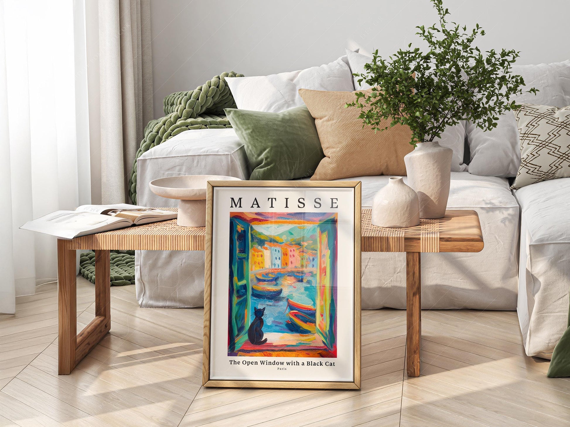 Henri Matisse The Open Window with a Black Cat Print – art poster for living room