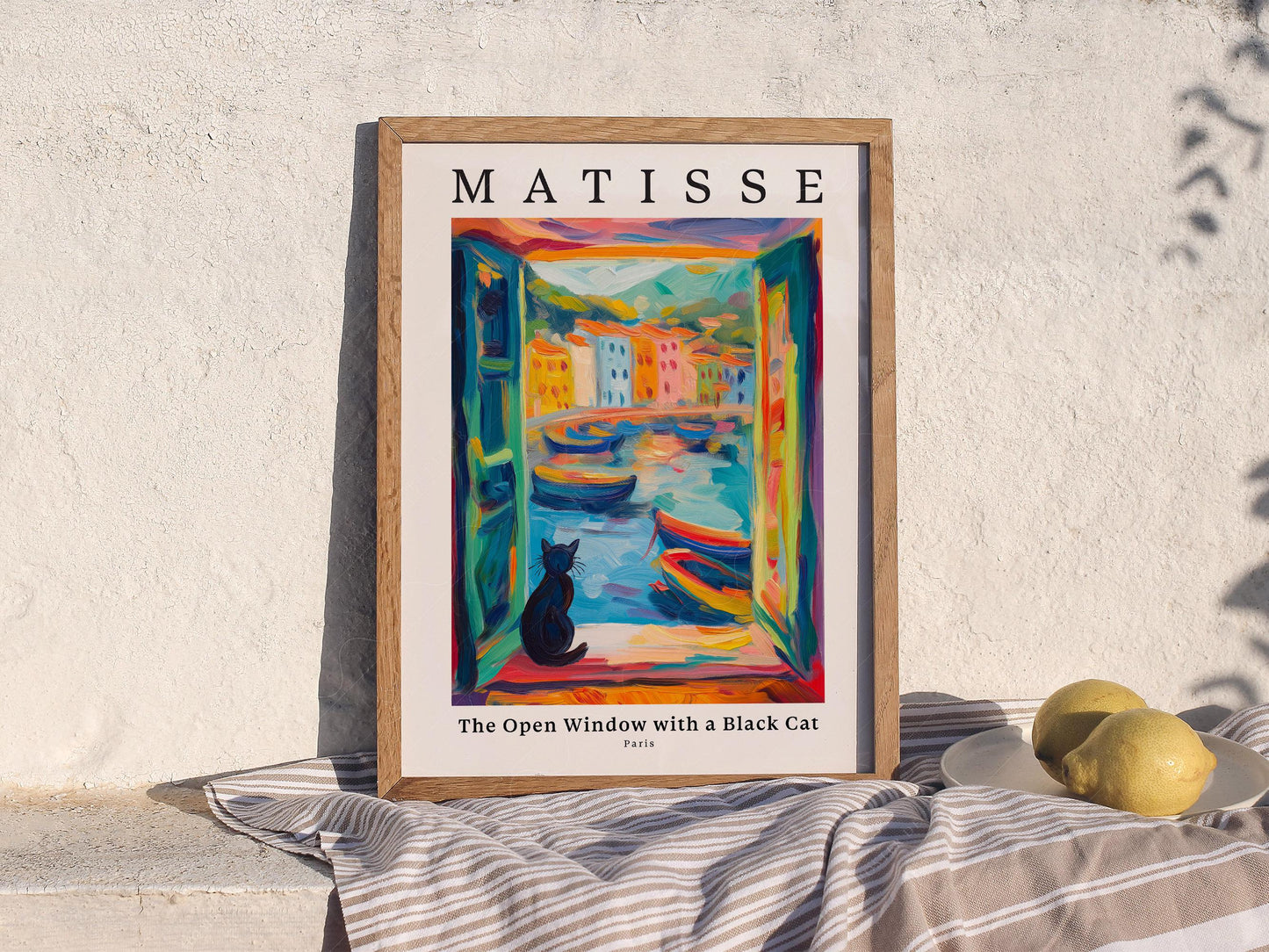 Henri Matisse The Open Window with a Black Cat Print – classic art print reproduction