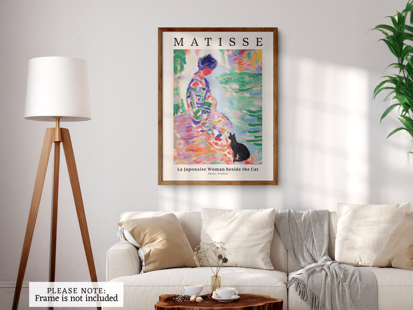 Henri Matisse La Japonaise Woman Beside the Cat Print – fine art wall poster