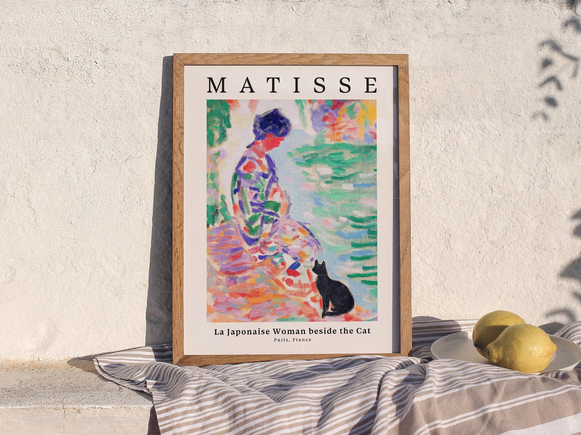Henri Matisse La Japonaise Woman Beside the Cat Print – gallery wall art poster