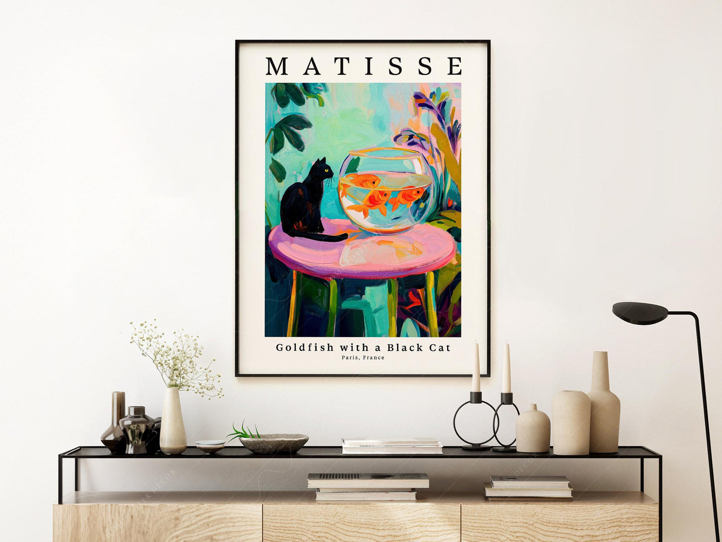 Henri Matisse Goldfish with a Black Cat Print – museum quality art print