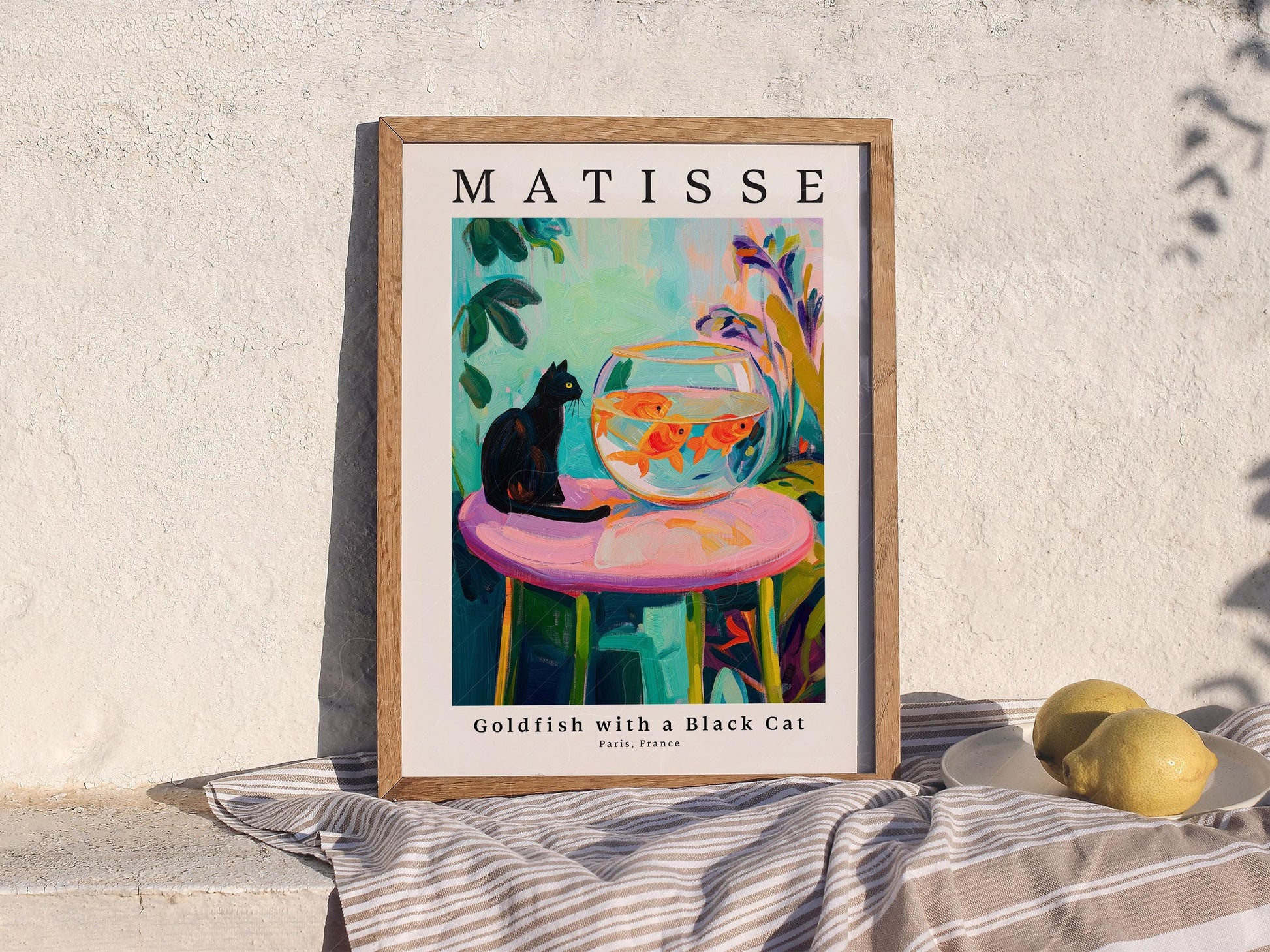 Henri Matisse Goldfish with a Black Cat Print – classic art print reproduction