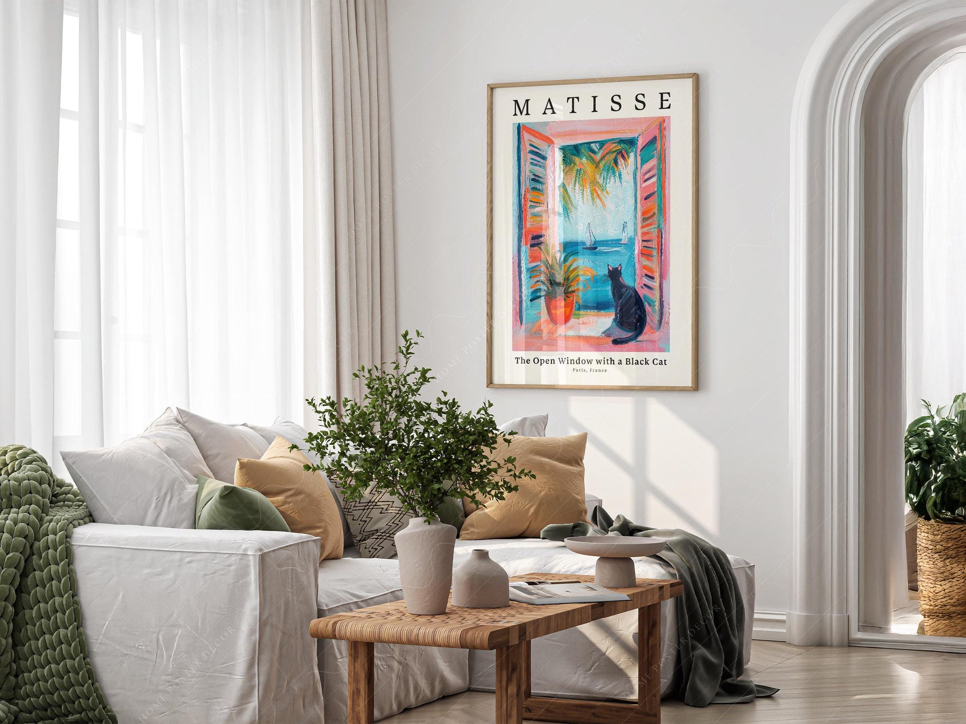 Matisse The Open Window with a Black Cat Print – classic art print reproduction