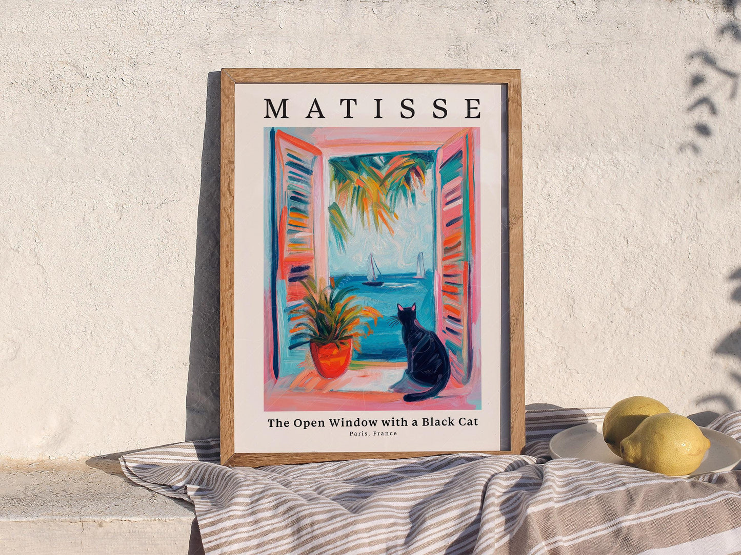 Matisse The Open Window with a Black Cat Print – gallery wall art poster