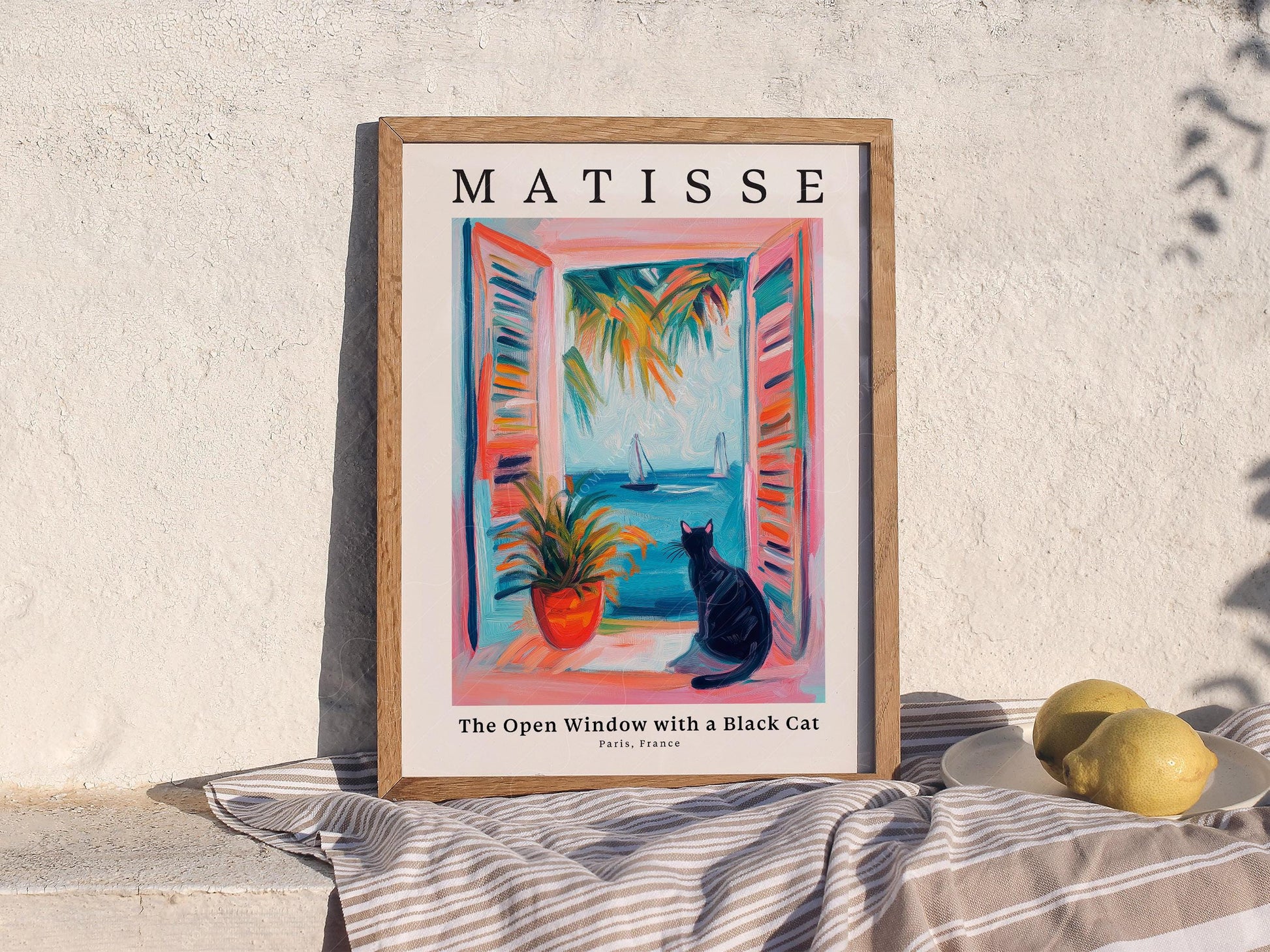 Matisse The Open Window with a Black Cat Print – gallery wall art poster