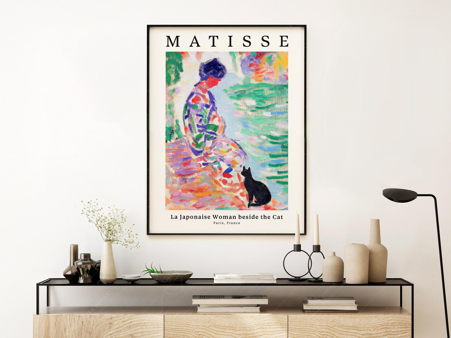 Henri Matisse La Japonaise Woman Beside the Cat Print – museum quality art print