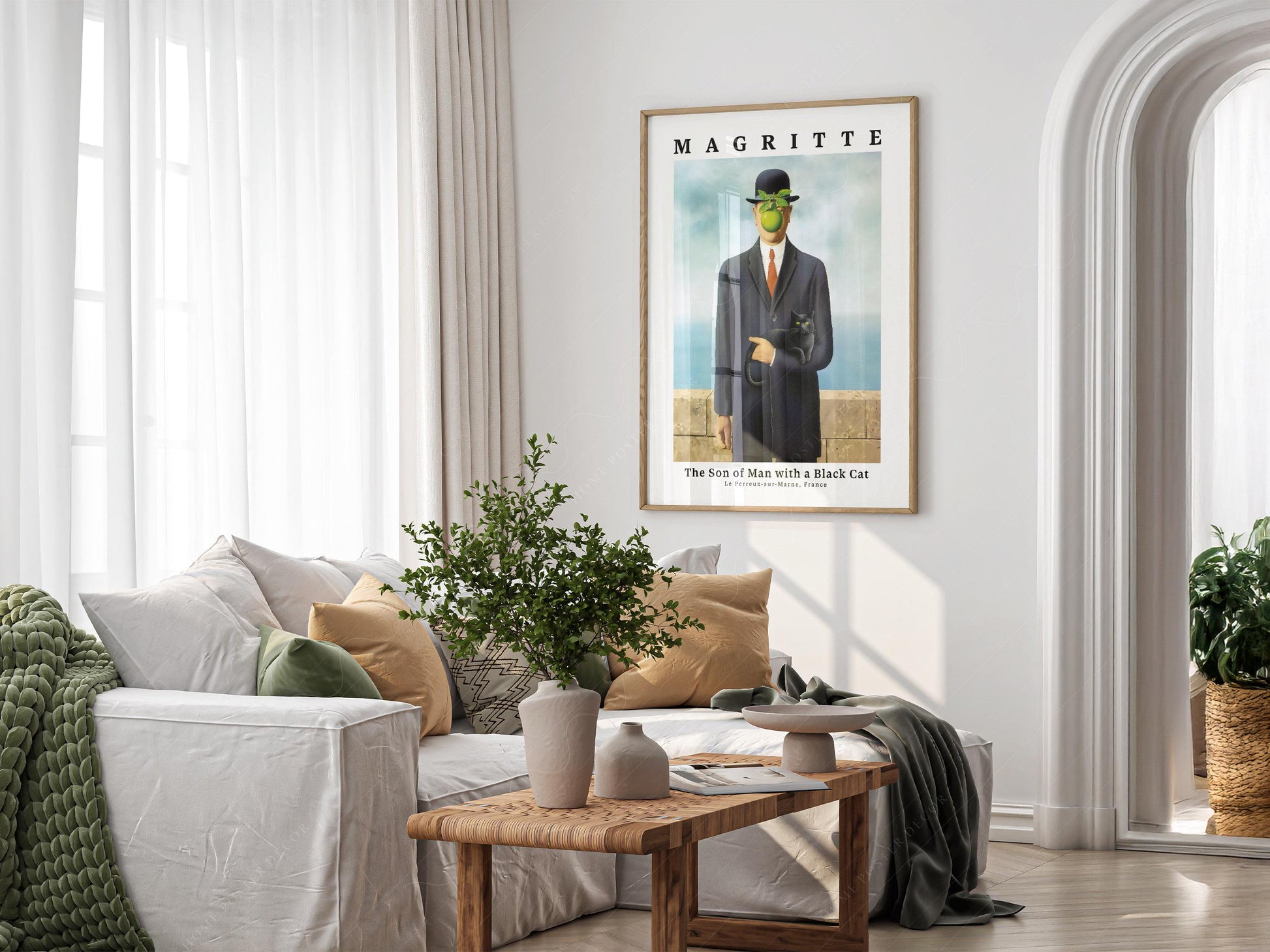 René Magritte Son of Man with Black Cat Print – archival paper art print