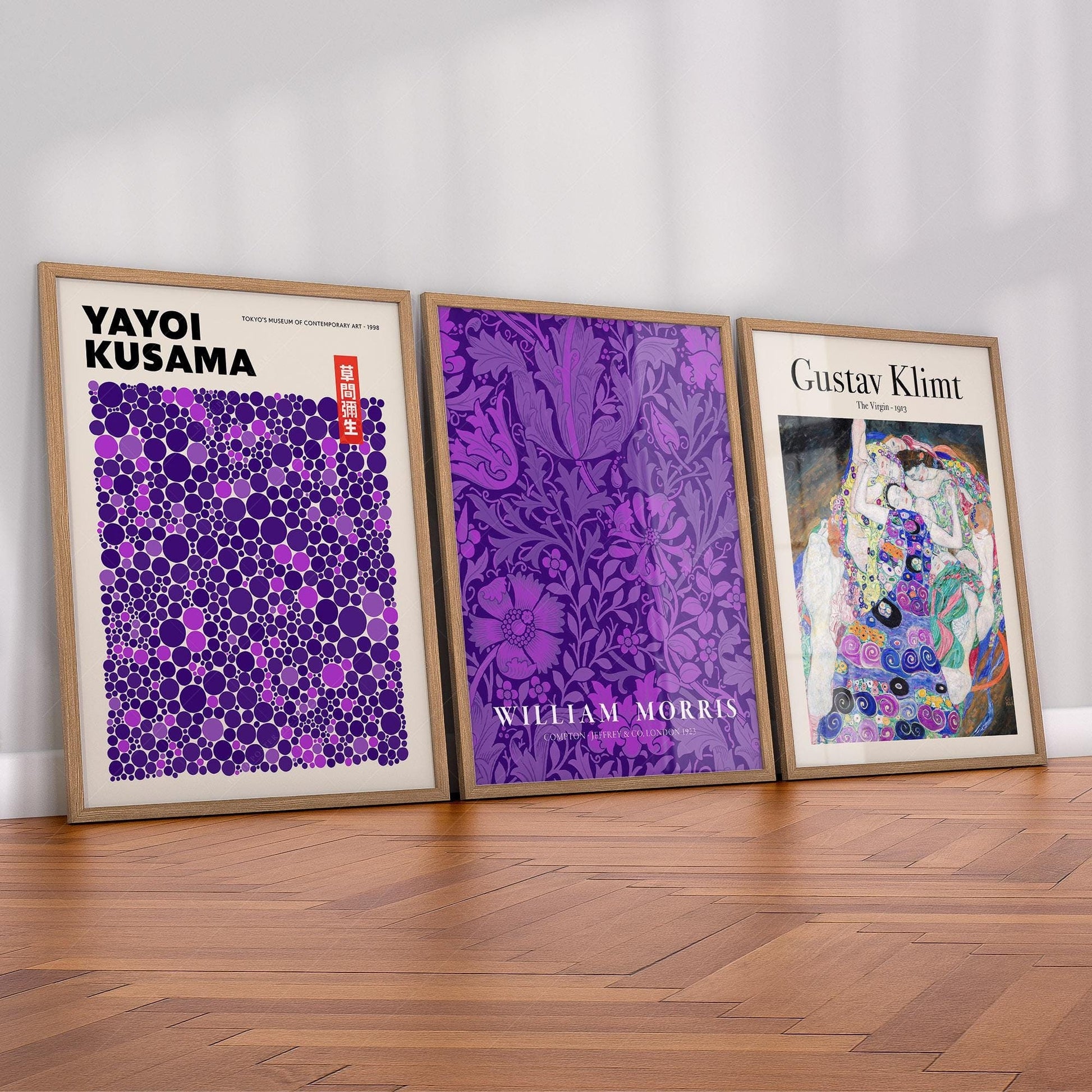 Purple Gallery Wall Set of 3 Prints – Kusama Morris – museum quality art print