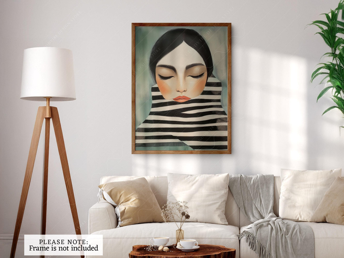 Woman Portrait Art Print – Modern Minimalist Black – gallery wall art poster