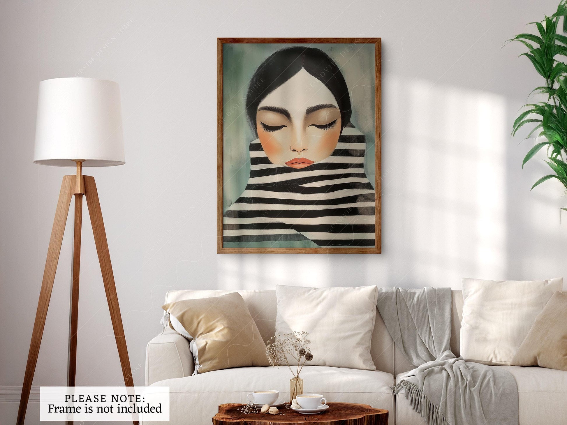 Woman Portrait Art Print – Modern Minimalist Black – gallery wall art poster