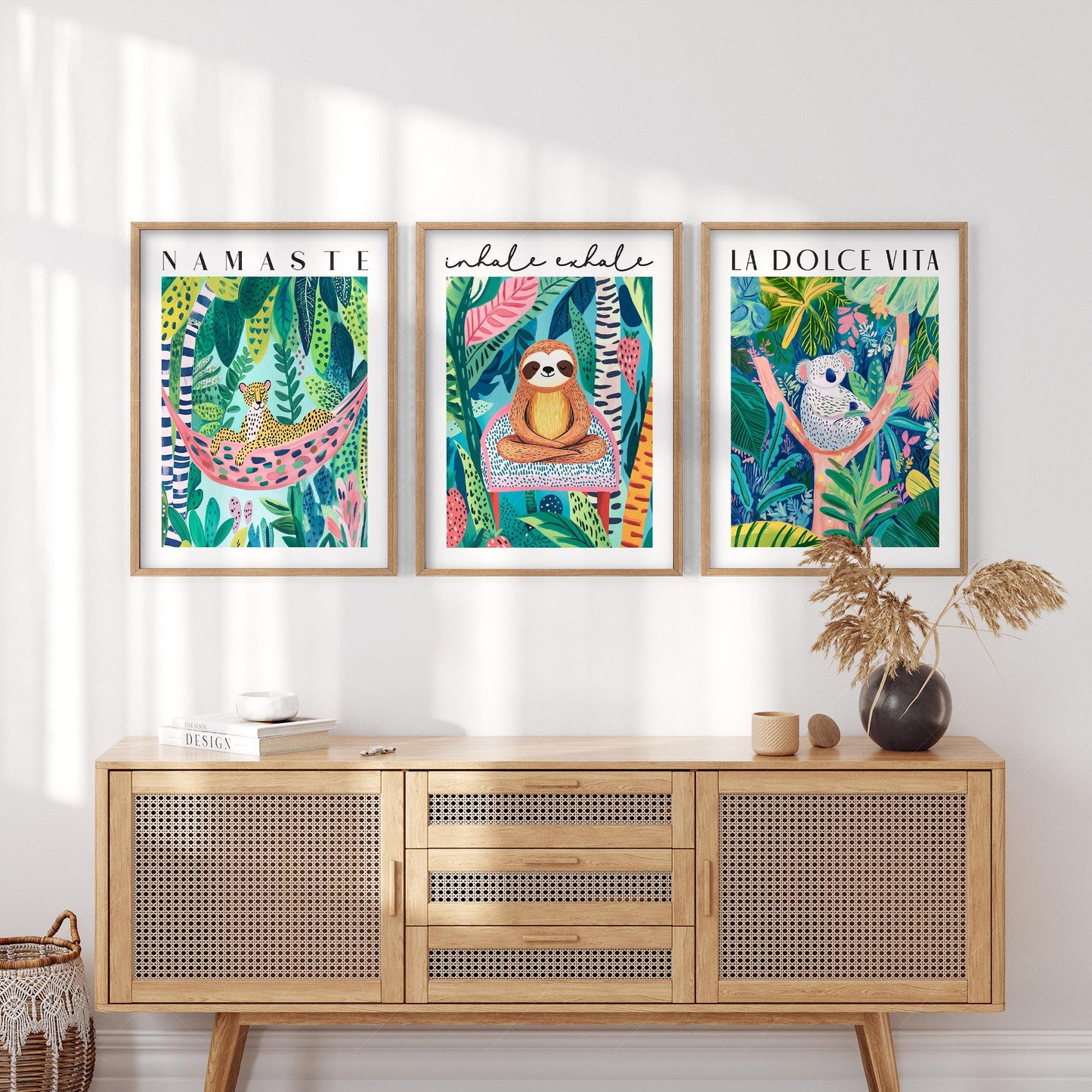 Jungle Animal Prints Set of 3 – Colorful Kids Room – sweet nursery wall decor