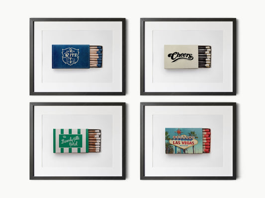 Personalized Matchbox Art Print – Custom Hotel – vintage matchbox poster print