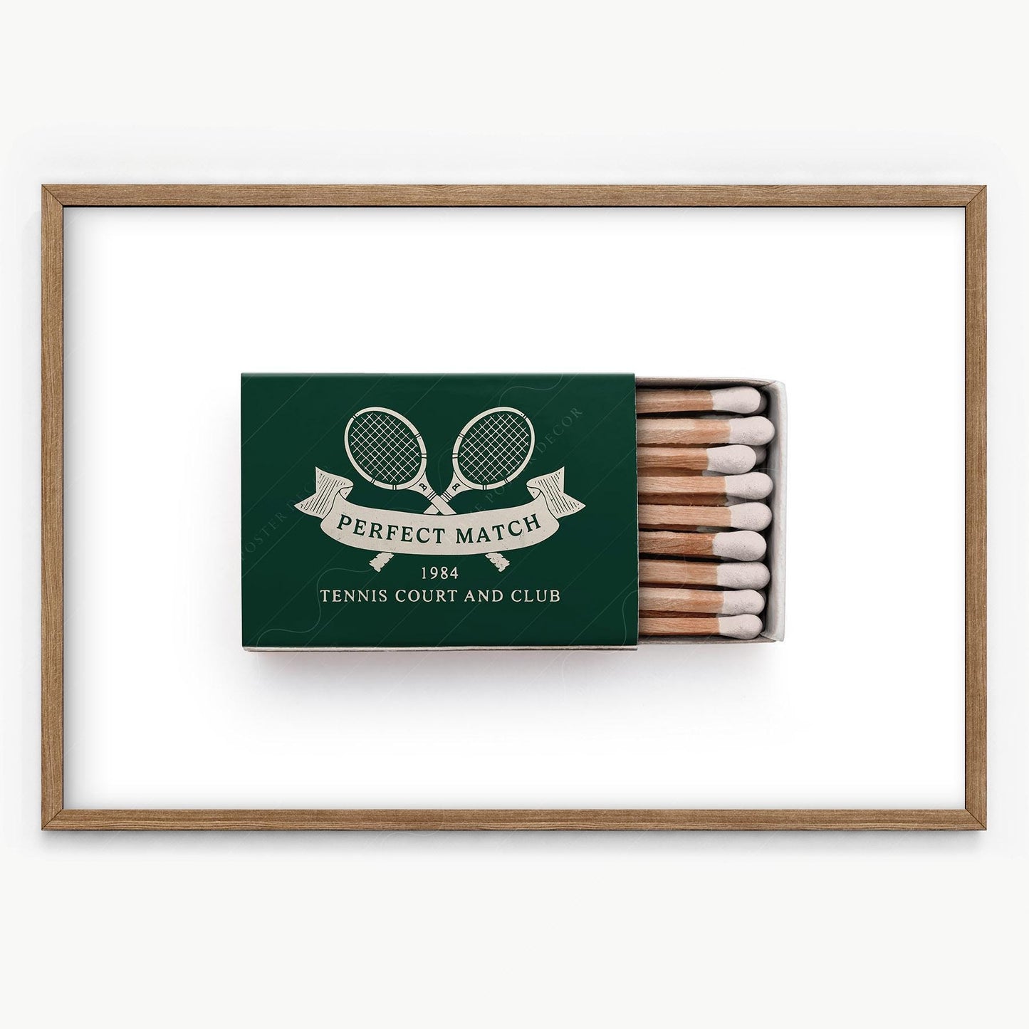 Vintage Tennis Club Matchbox Print – Preppy Sporting – retro travel wall art print