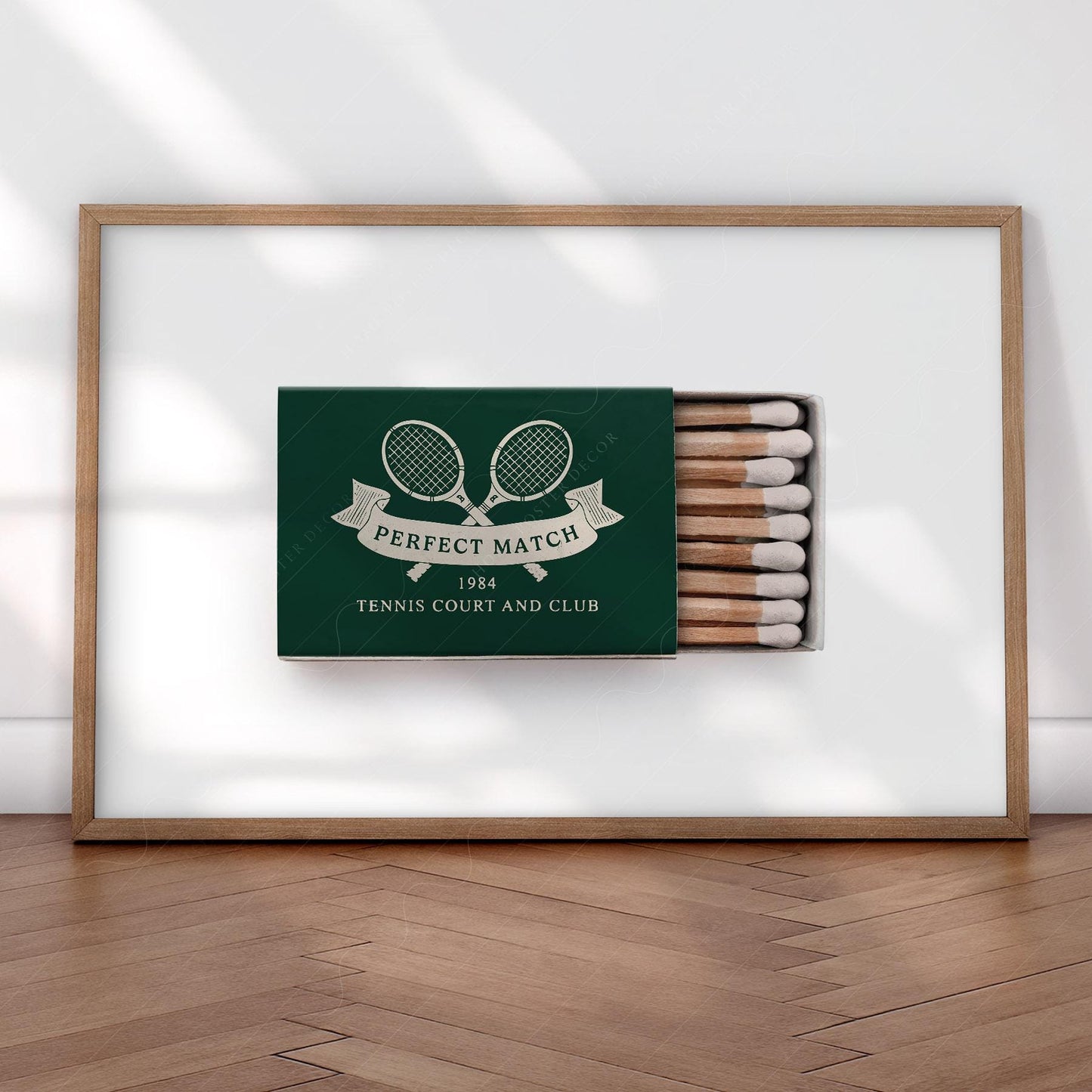 Vintage Tennis Club Matchbox Print – Preppy Sporting – vintage matchbox poster print