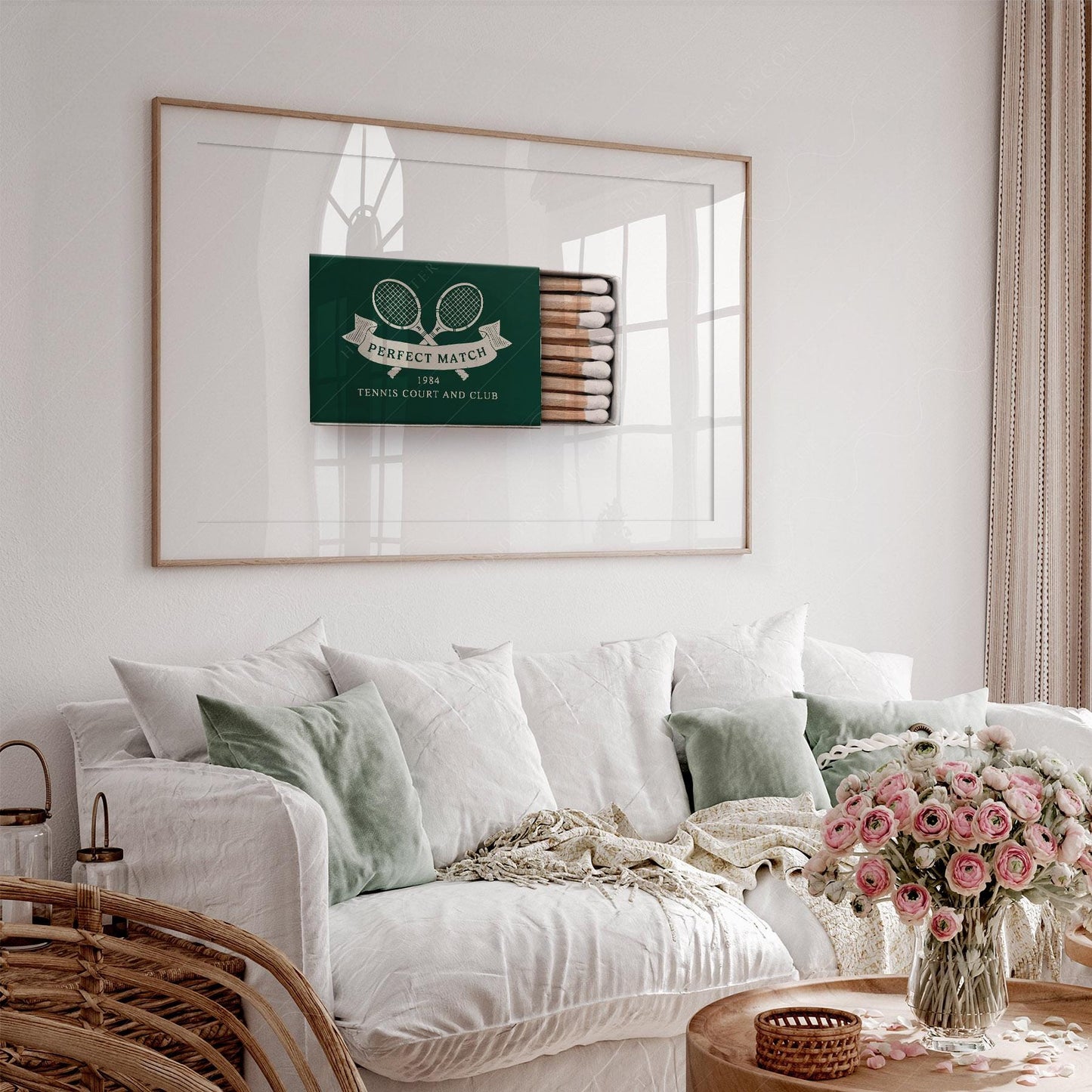 Vintage Tennis Club Matchbox Print – Preppy Sporting – retro matchbox art wall poster