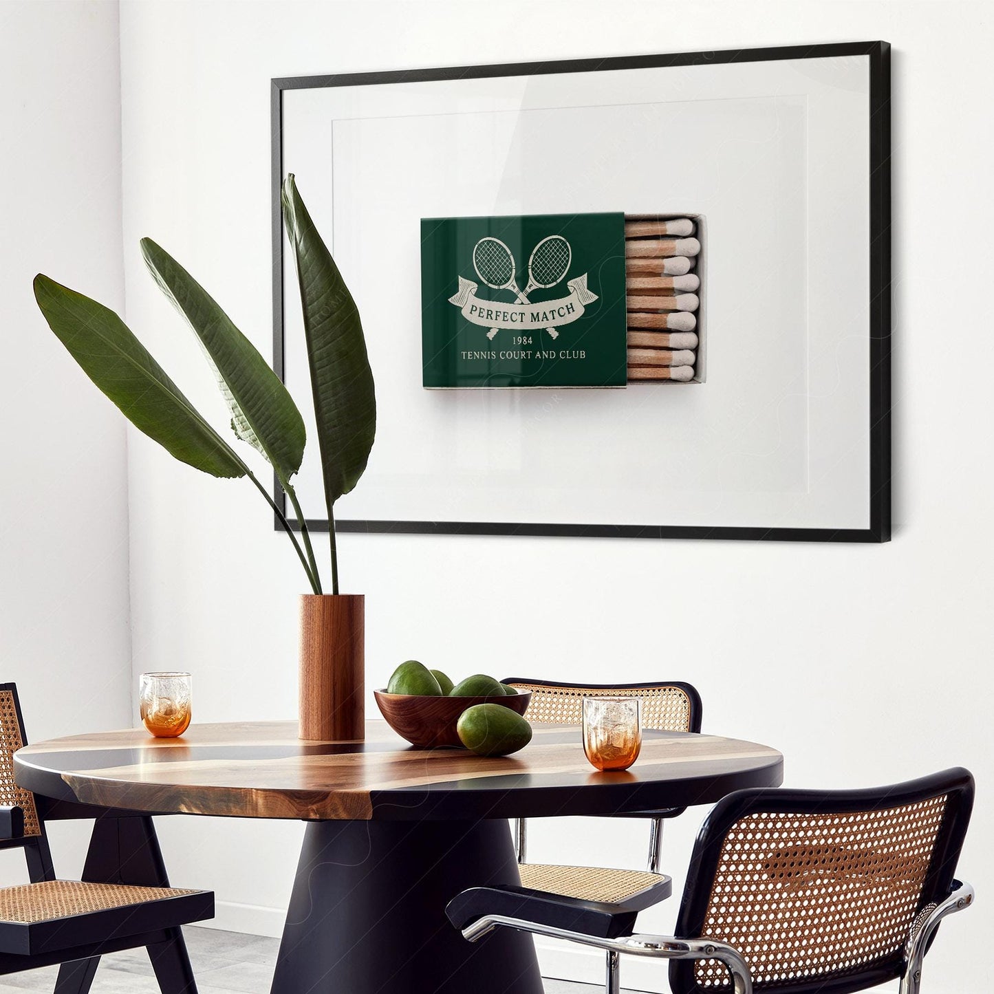 Vintage Tennis Club Matchbox Print – Preppy Sporting – collectible matchbox print