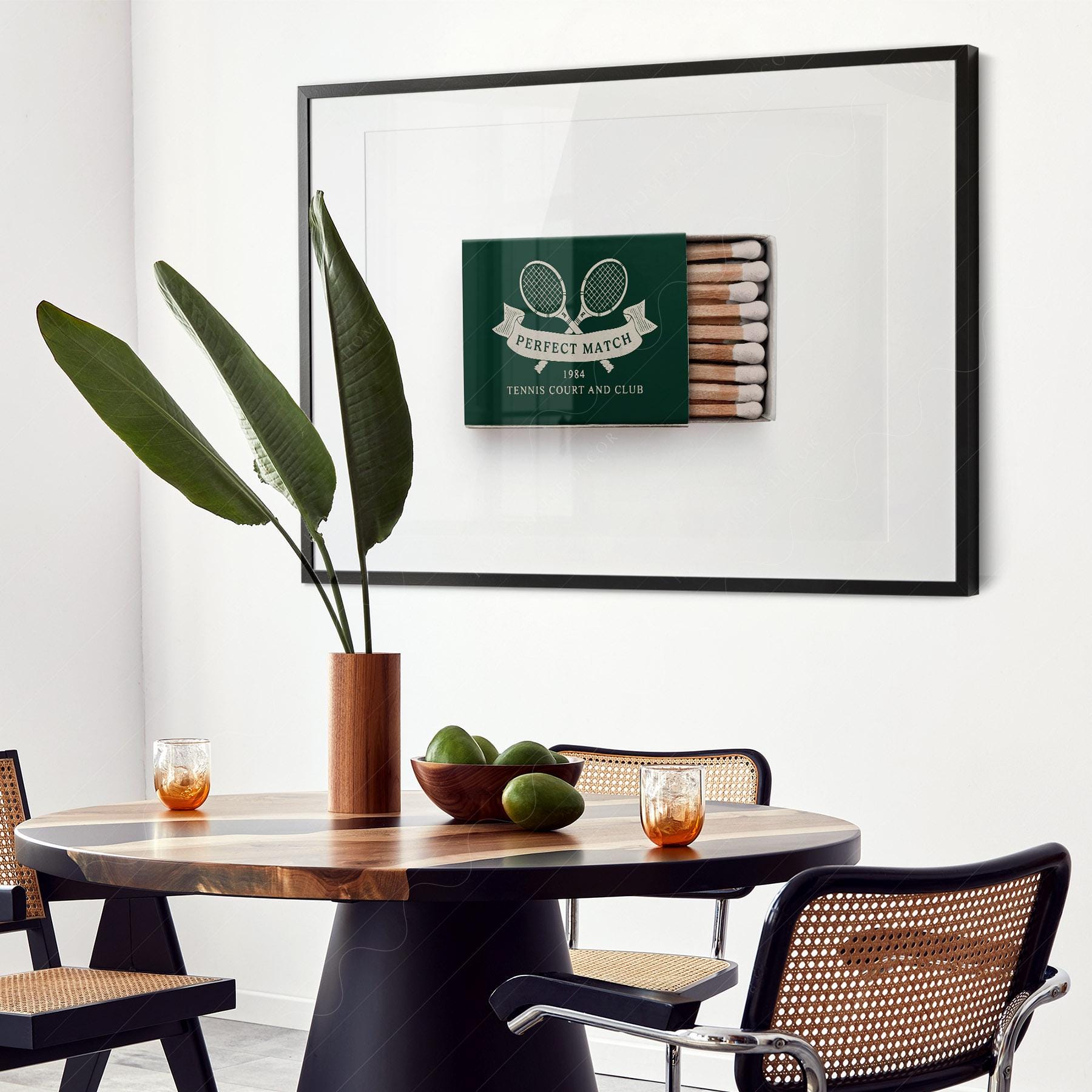 Vintage Tennis Club Matchbox Print – Preppy Sporting – collectible matchbox print