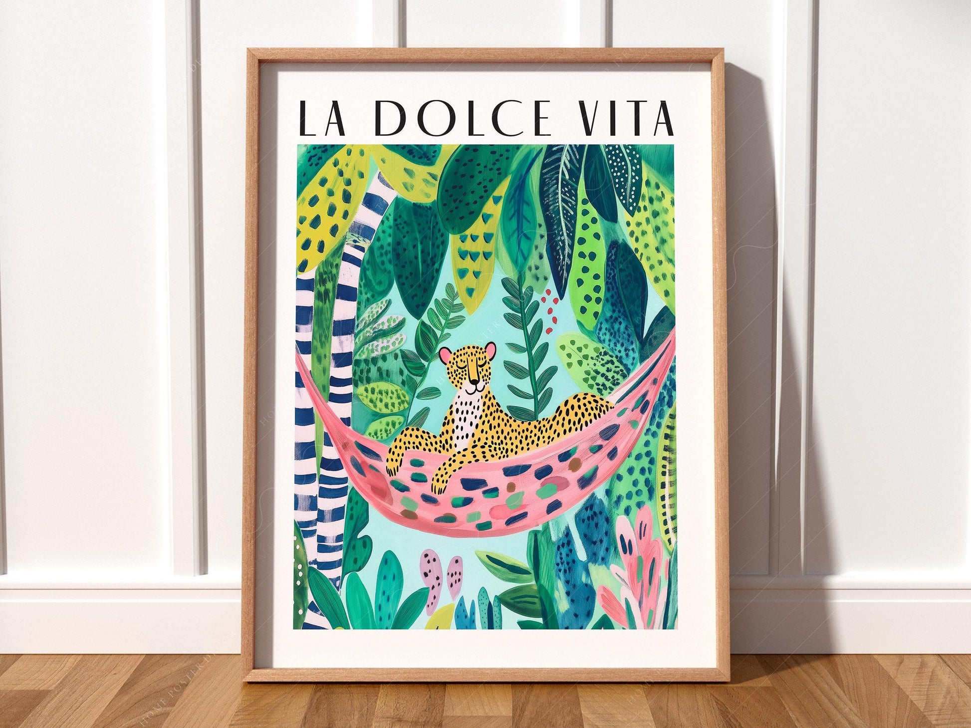 La Dolce Vita Leopard Jungle Print – Maximalist – children's illustration print