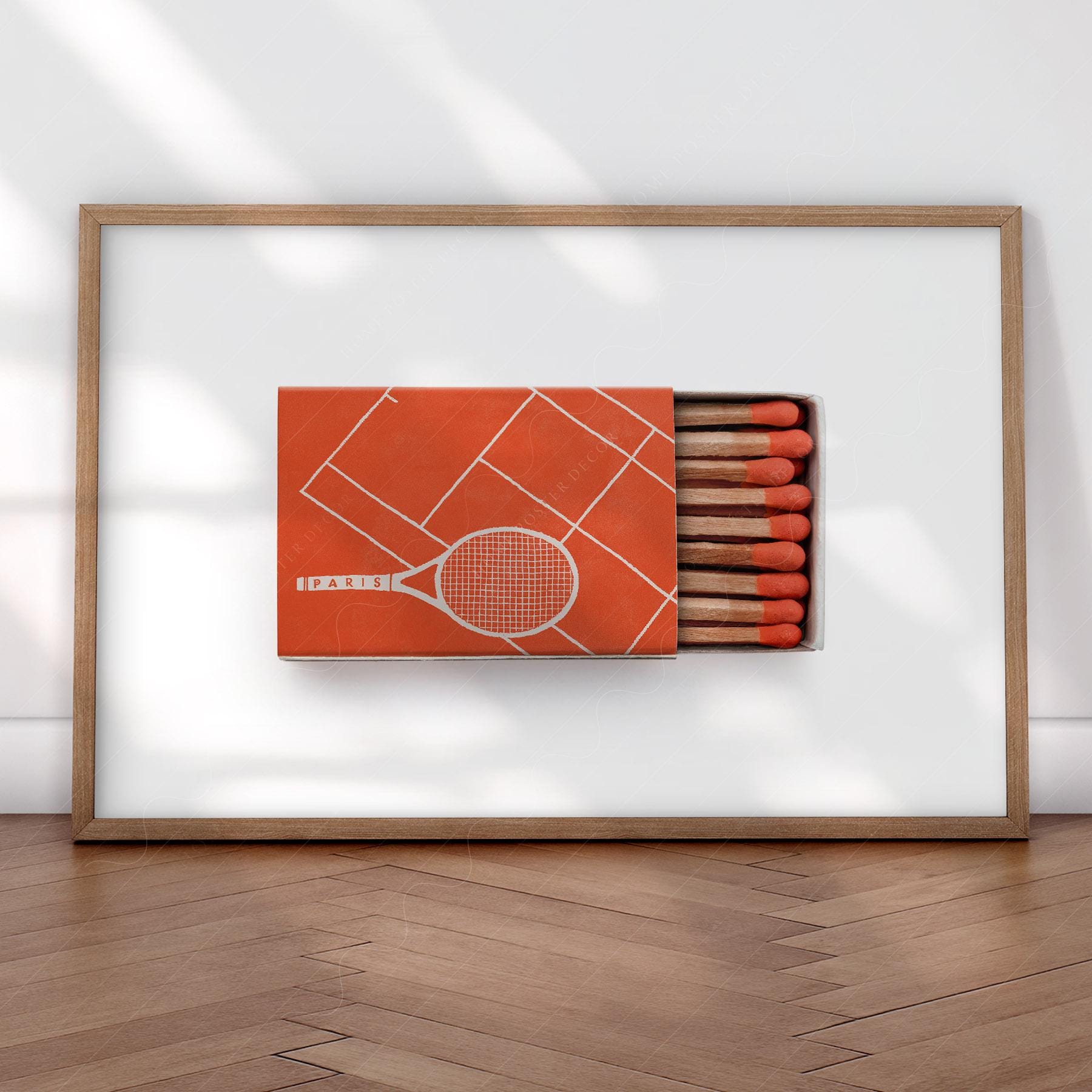 Paris Tennis Matchbox Print – French Open Clay Court – collectible matchbox print