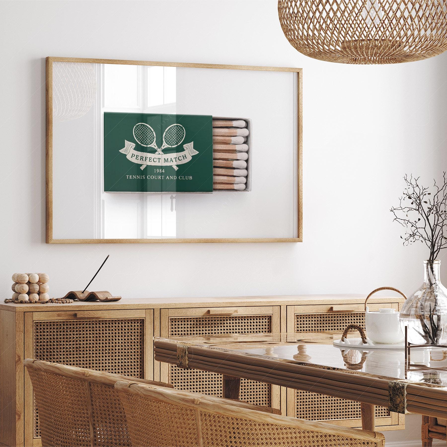 Vintage Tennis Club Matchbox Print – Preppy Sporting – vintage matchbook design detail