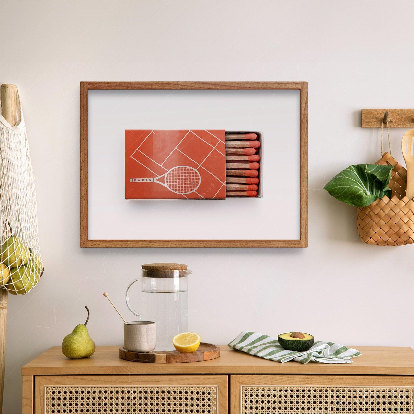 Paris Tennis Matchbox Print – French Open Clay Court – retro matchbox art wall poster