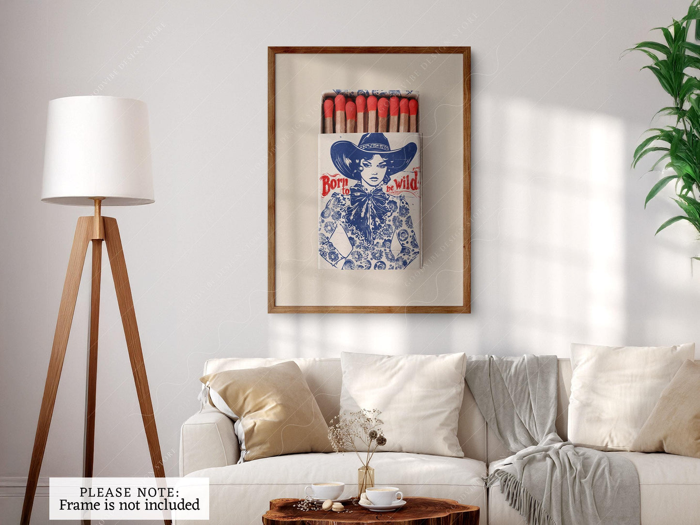 Born to Be Wild Cowgirl Matchbox Print – Vintage – retro travel wall art print