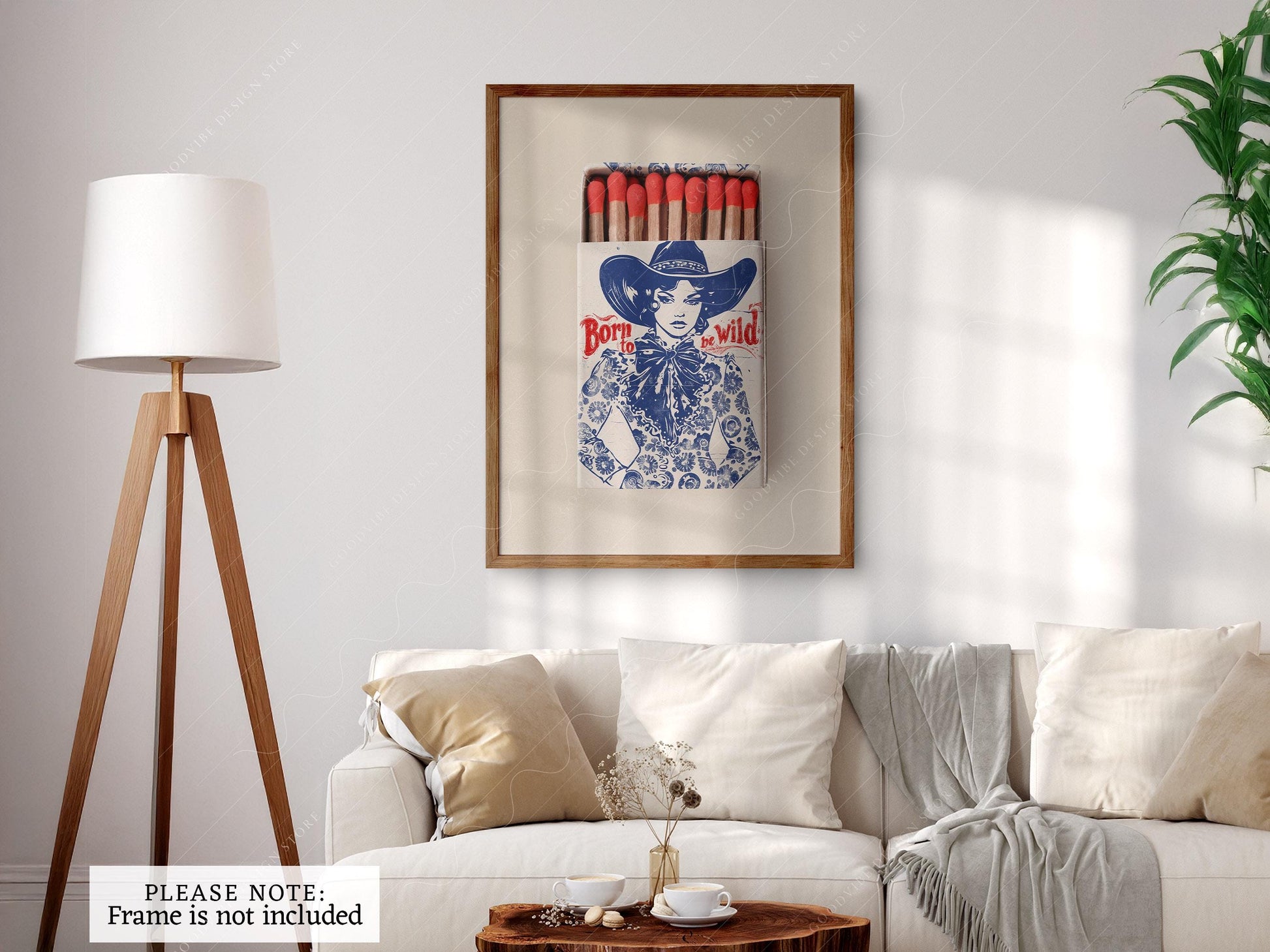 Born to Be Wild Cowgirl Matchbox Print – Vintage – retro travel wall art print