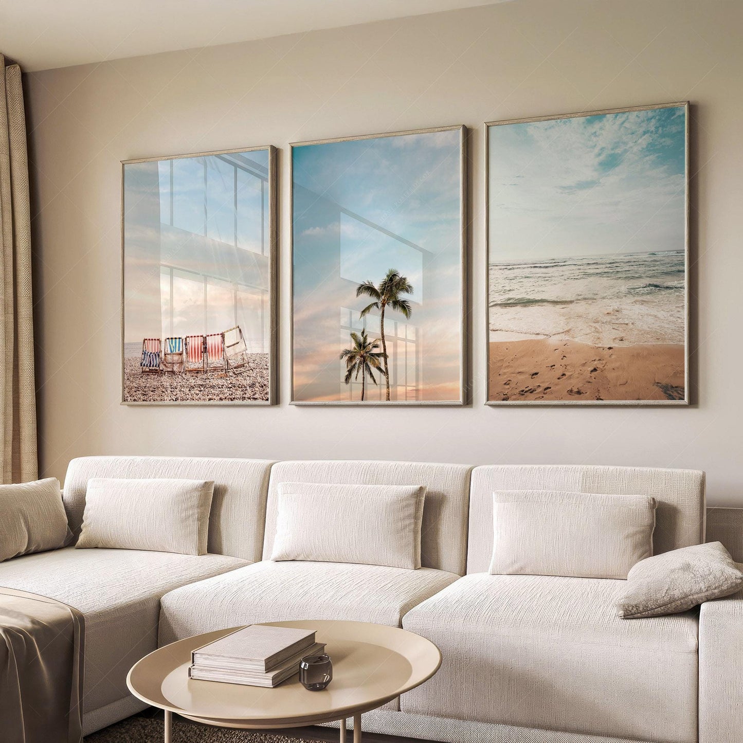 Beach Wall Art Set of 3 Prints – Coastal Ocean – art poster for living room