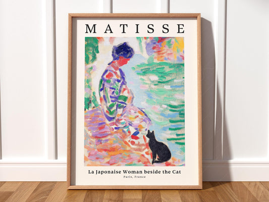 Henri Matisse La Japonaise Woman Beside the Cat Print – art poster for living room