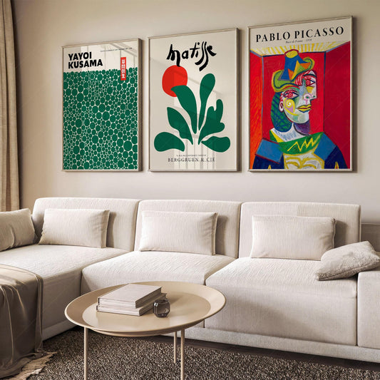 Matisse Kusama Picasso Gallery Wall Set of 3 – Modern – fine art print wall decor