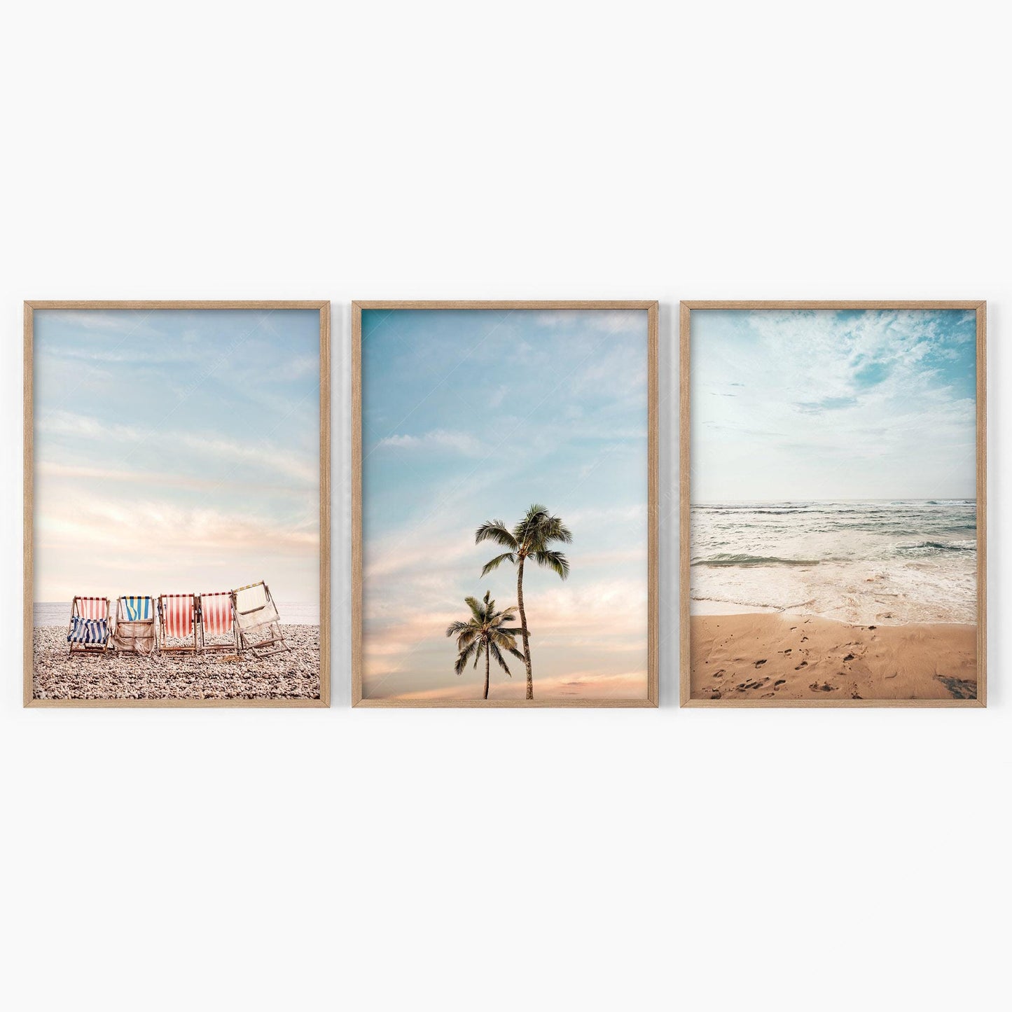 Beach Wall Art Set of 3 Prints – Coastal Ocean – museum quality art print