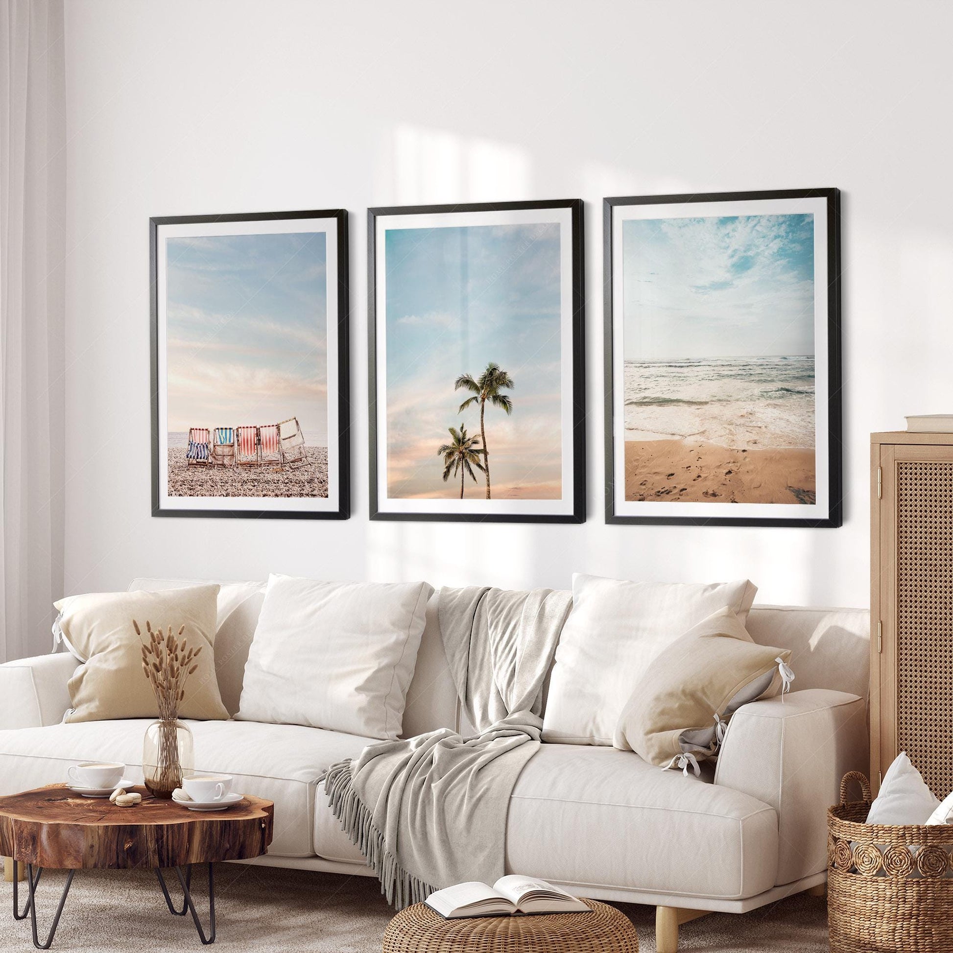Beach Wall Art Set of 3 Prints – Coastal Ocean – archival paper art print