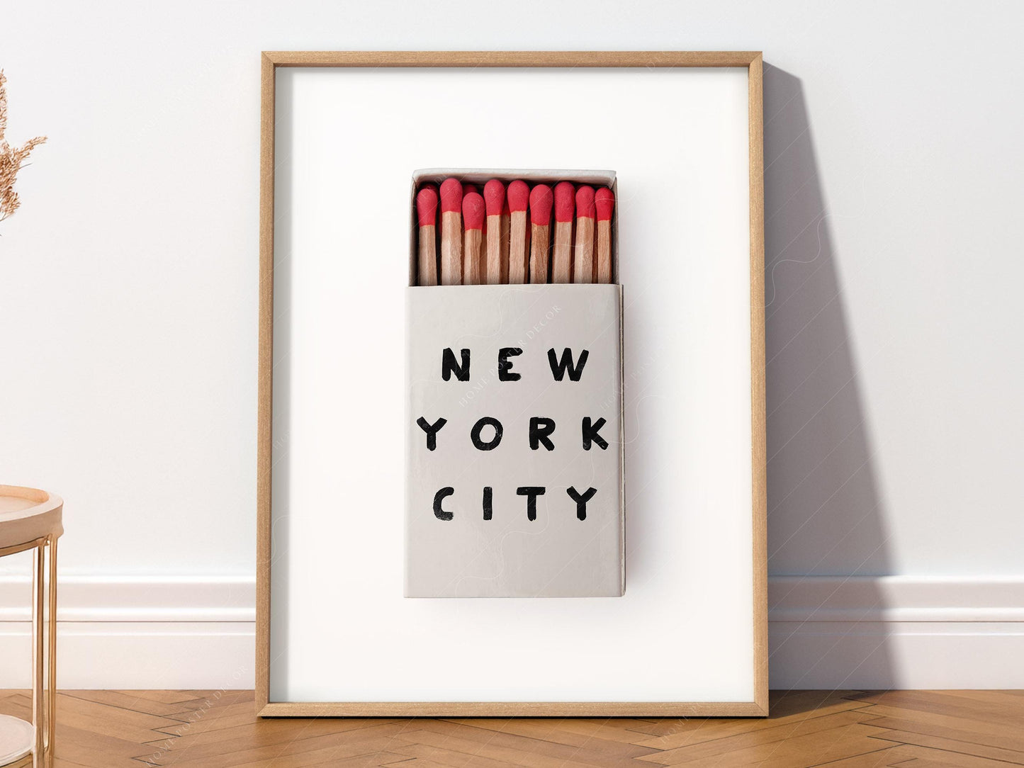 New York City Matchbox Print – Minimalist Retro Wall – retro travel wall art print