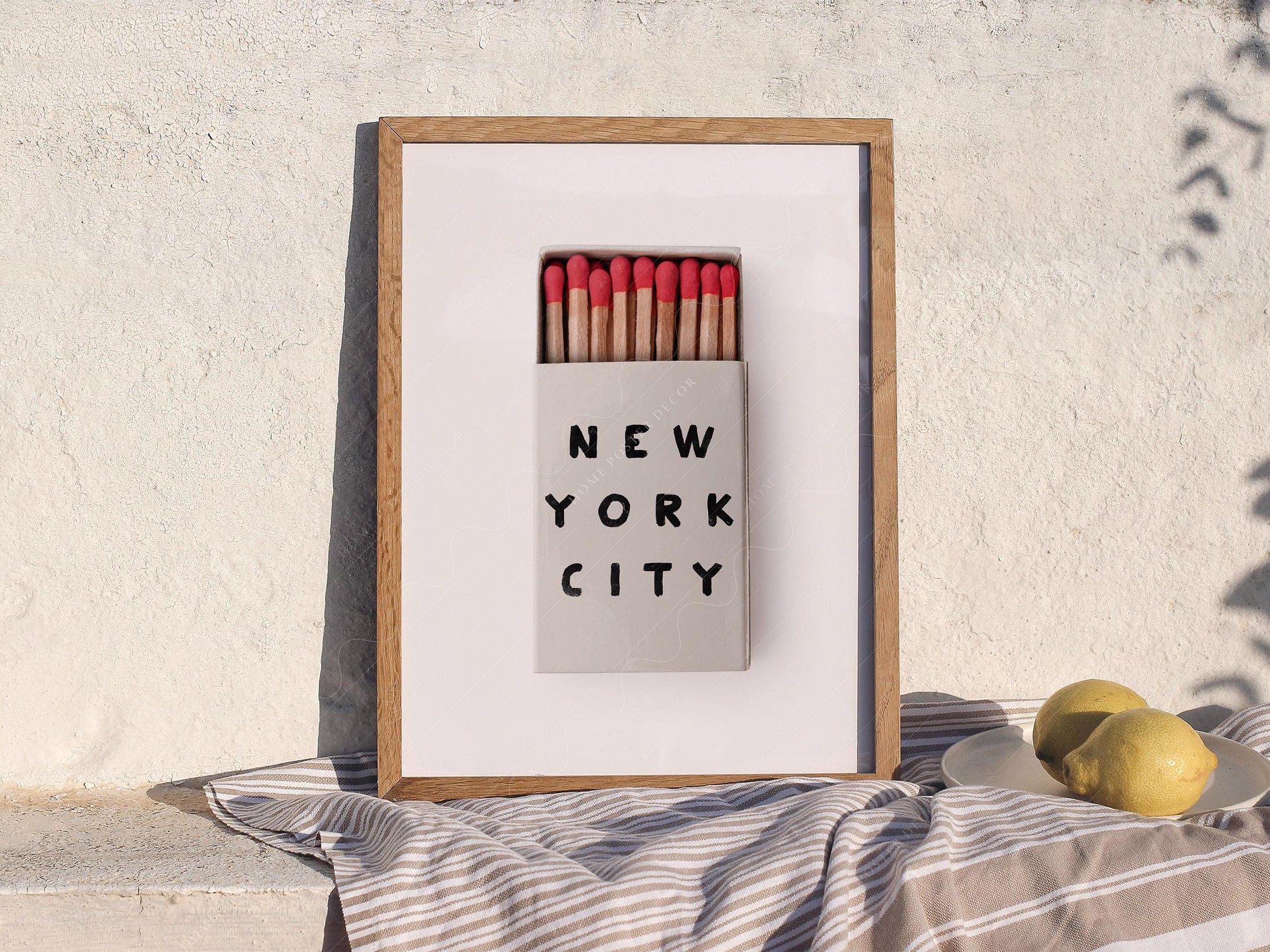 New York City Matchbox Print – Minimalist Retro Wall – retro matchbox art wall poster