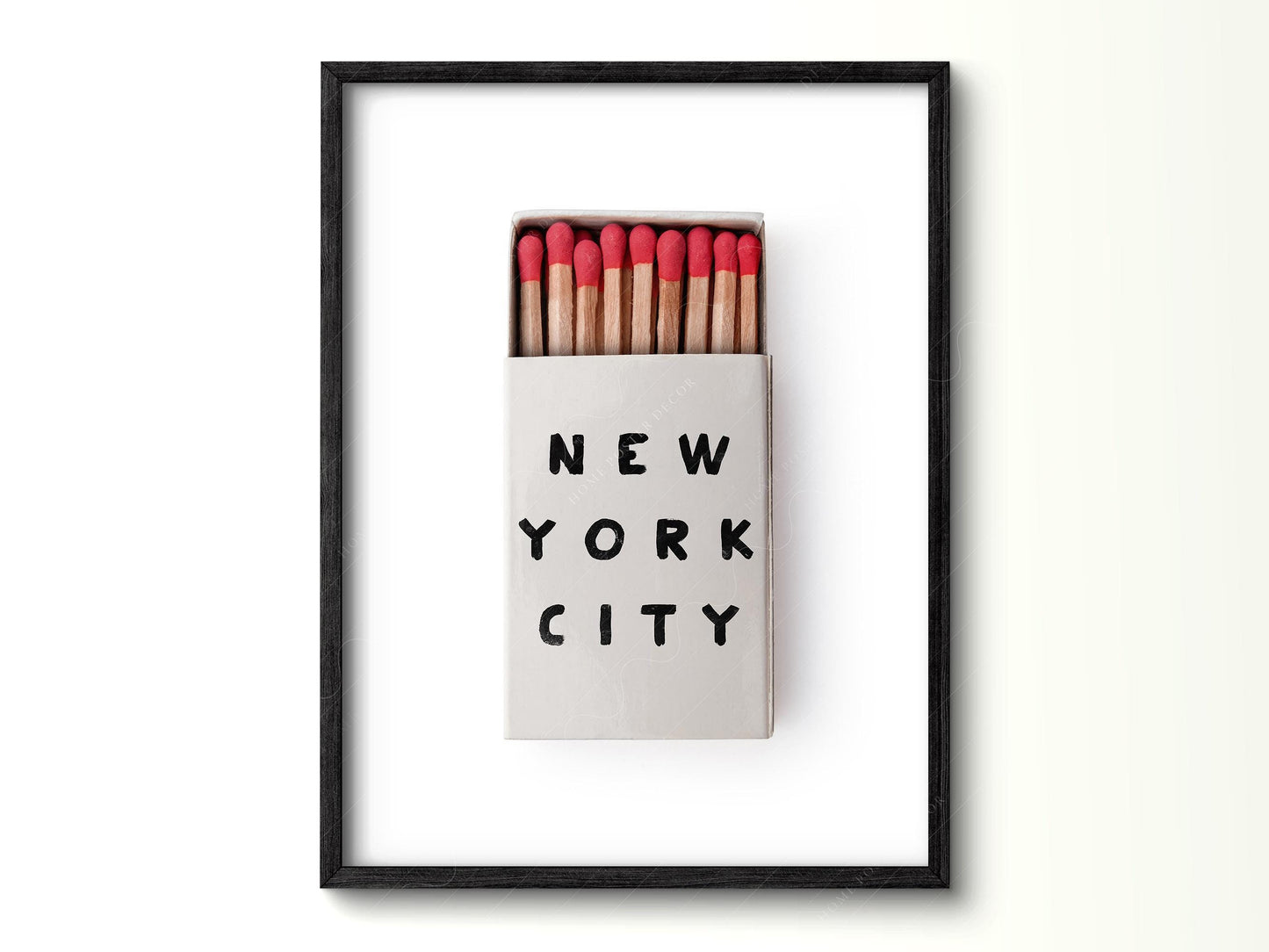 New York City Matchbox Print – Minimalist Retro Wall – vintage matchbox poster print