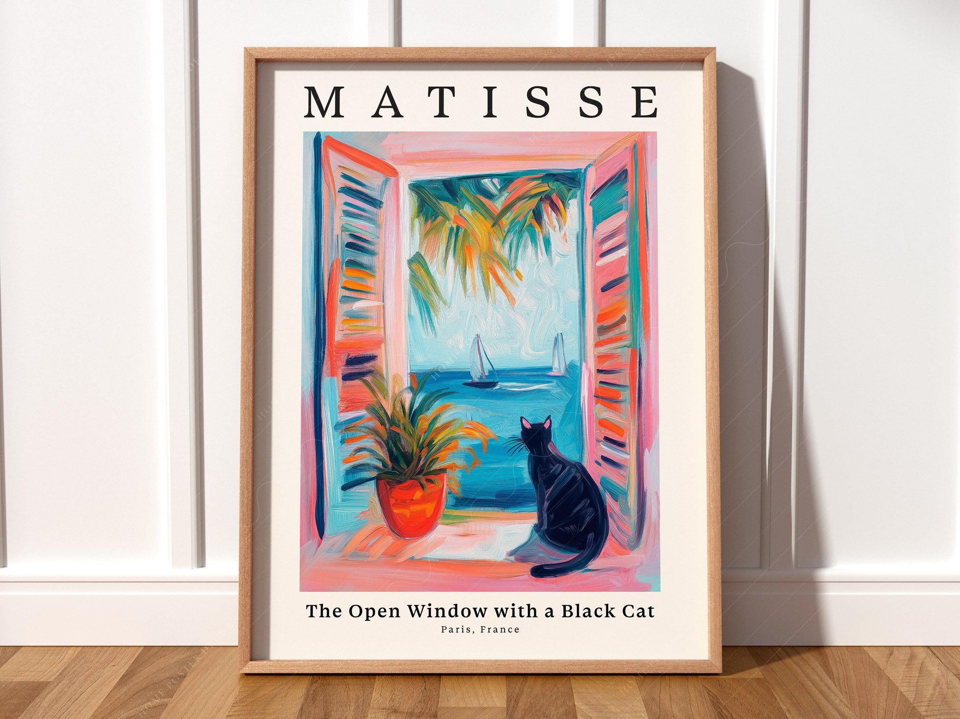 Matisse The Open Window with a Black Cat Print – art poster for living room